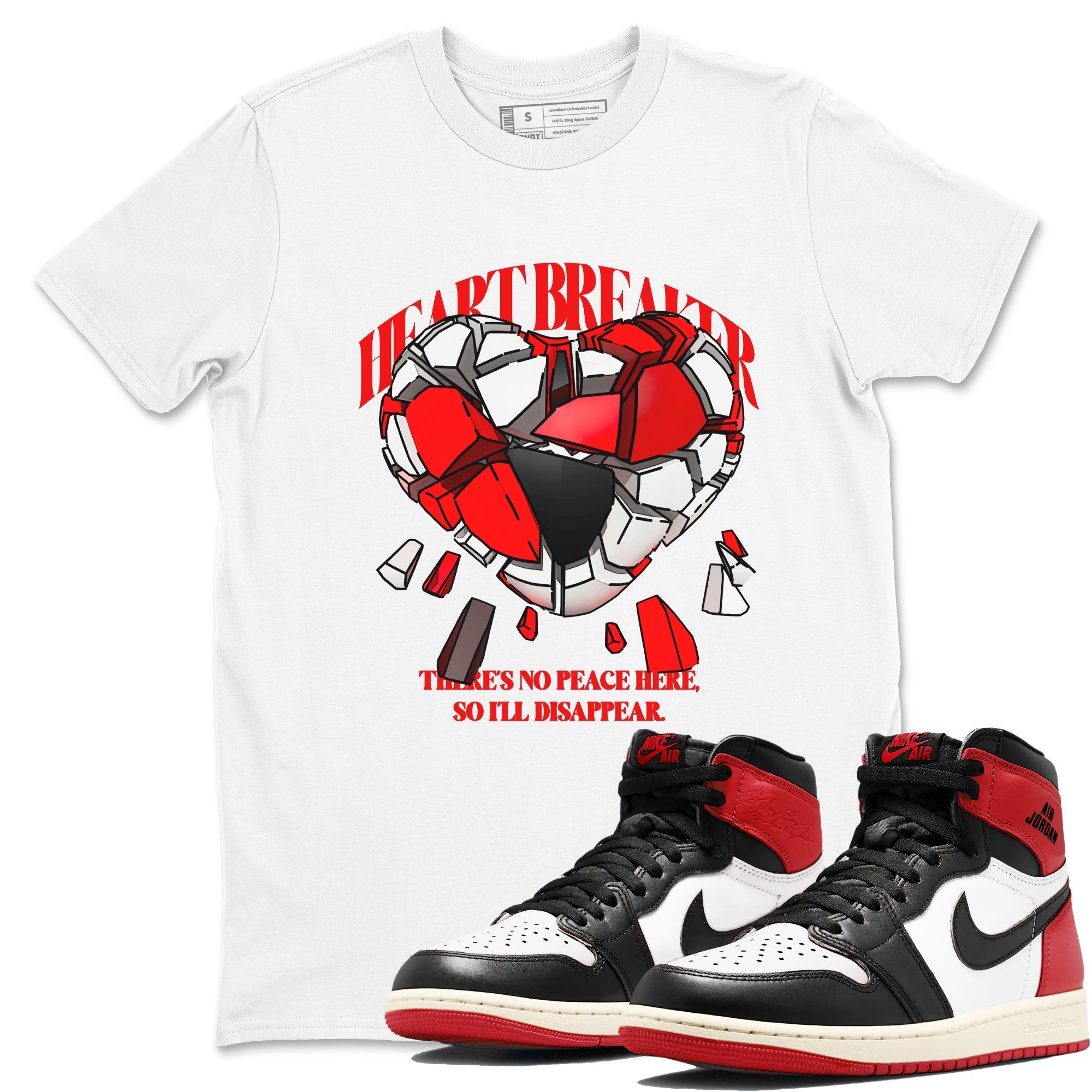 Heart Breaker snkmatch Tees - Air Jordan 1 Black Toe Reimagined