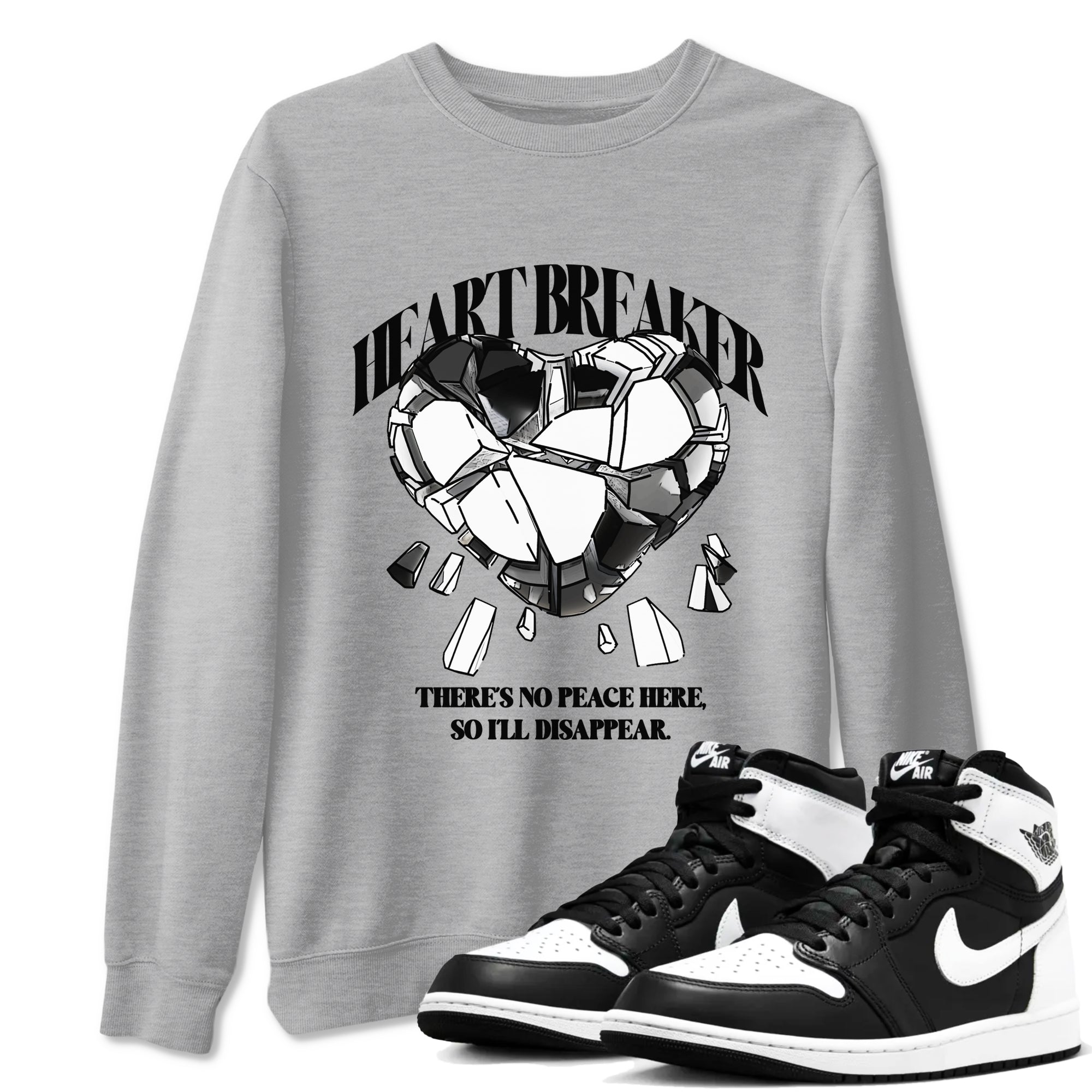 Heart Breaker snkmatch Tees - Air Jordan 1 Black White