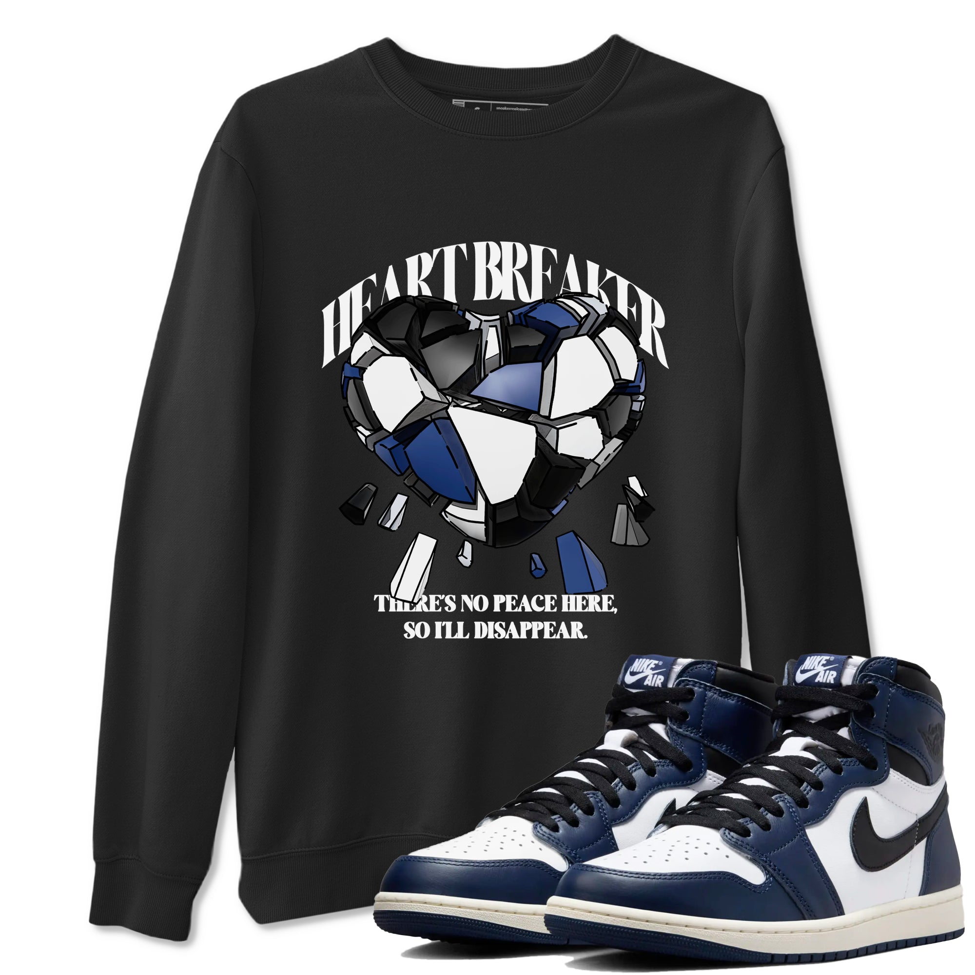 Heart Breaker snkmatch Tees - Air Jordan 1 Midnight Navy