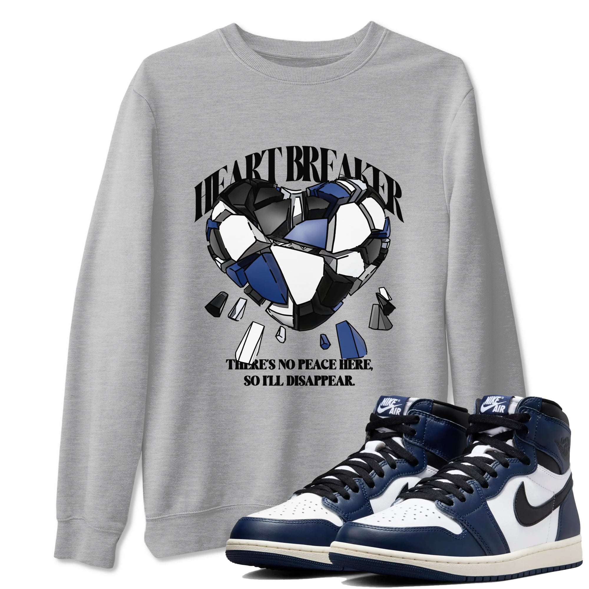 Heart Breaker snkmatch Tees - Air Jordan 1 Midnight Navy