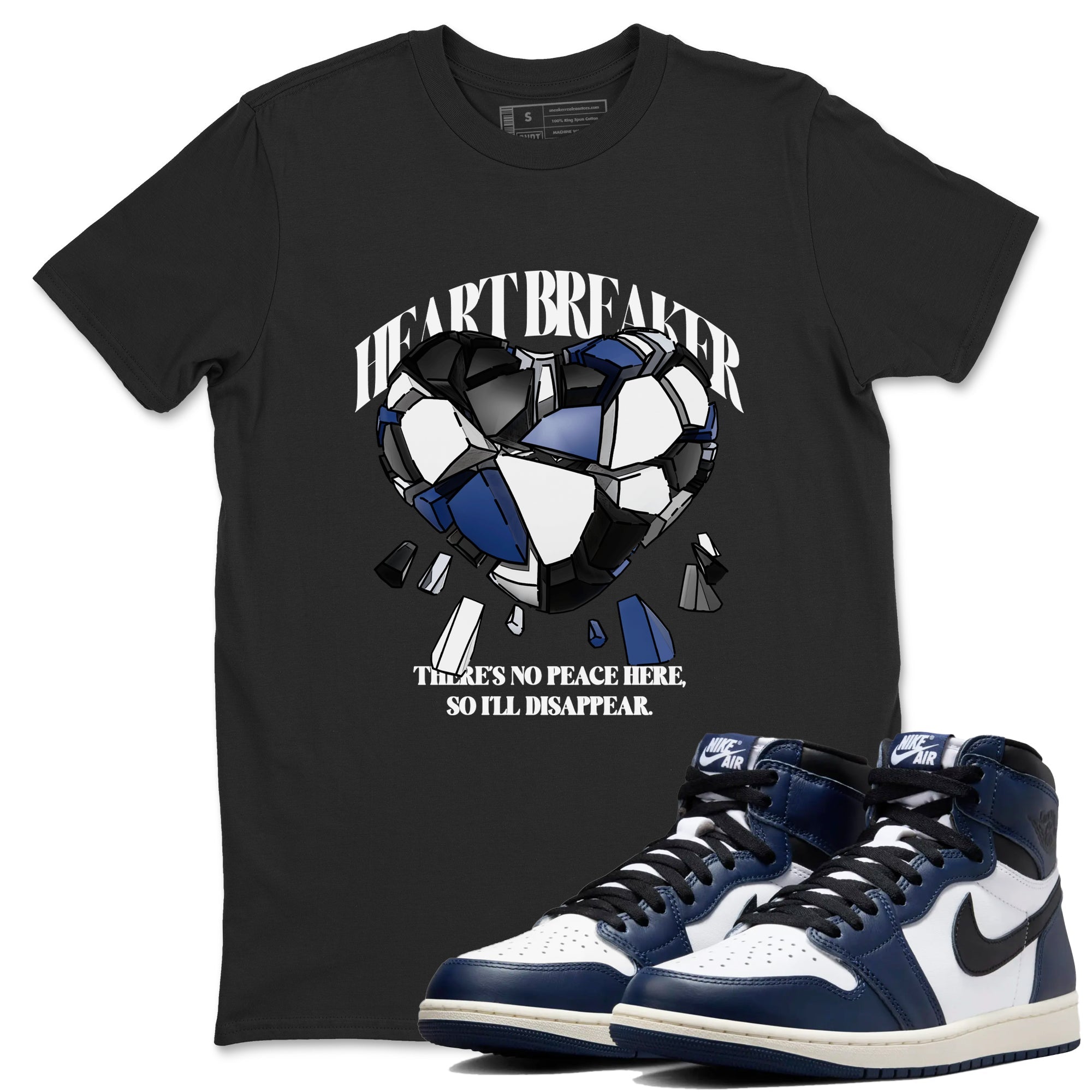 Heart Breaker snkmatch Tees - Air Jordan 1 Midnight Navy