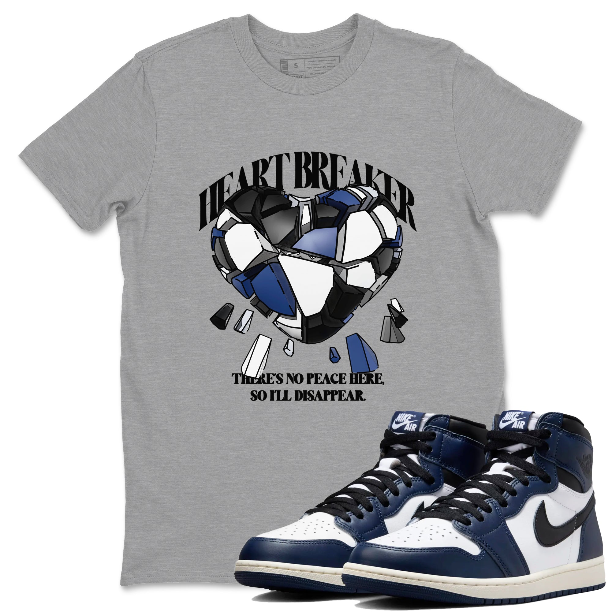 Heart Breaker snkmatch Tees - Air Jordan 1 Midnight Navy