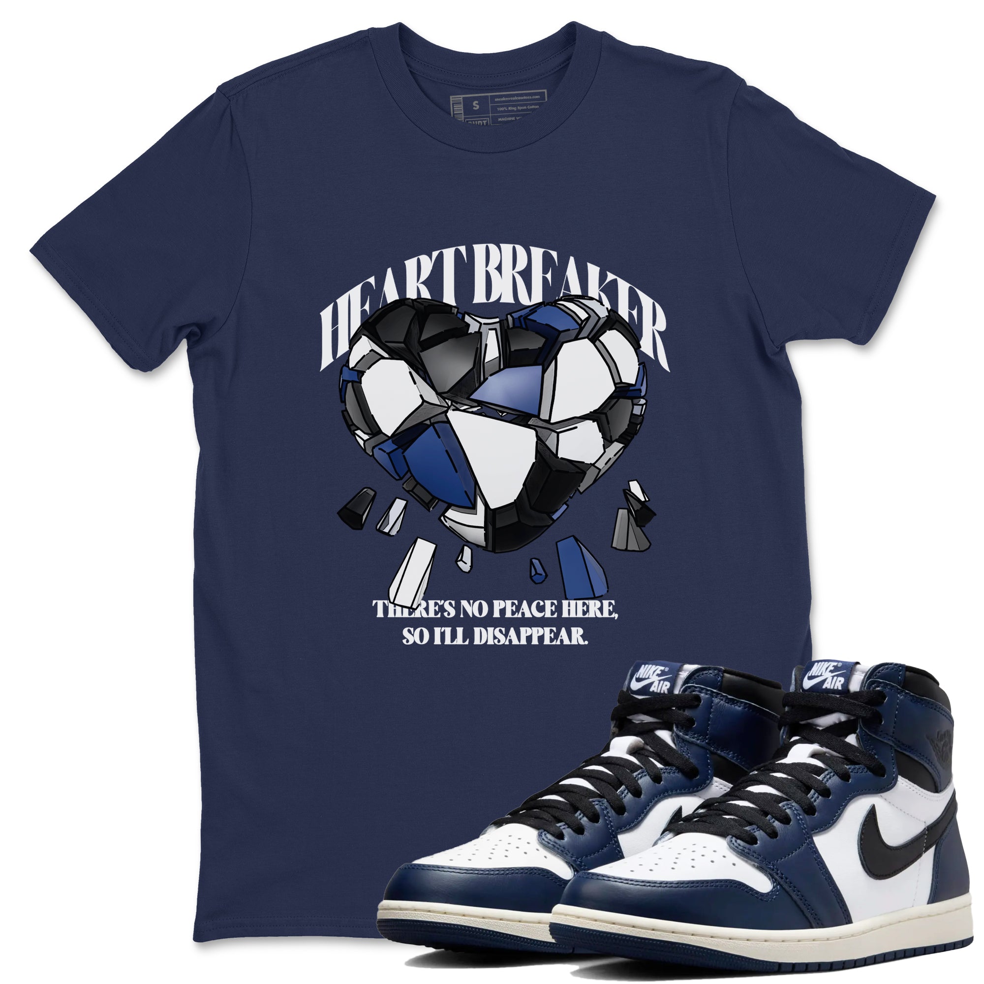 Heart Breaker snkmatch Tees - Air Jordan 1 Midnight Navy