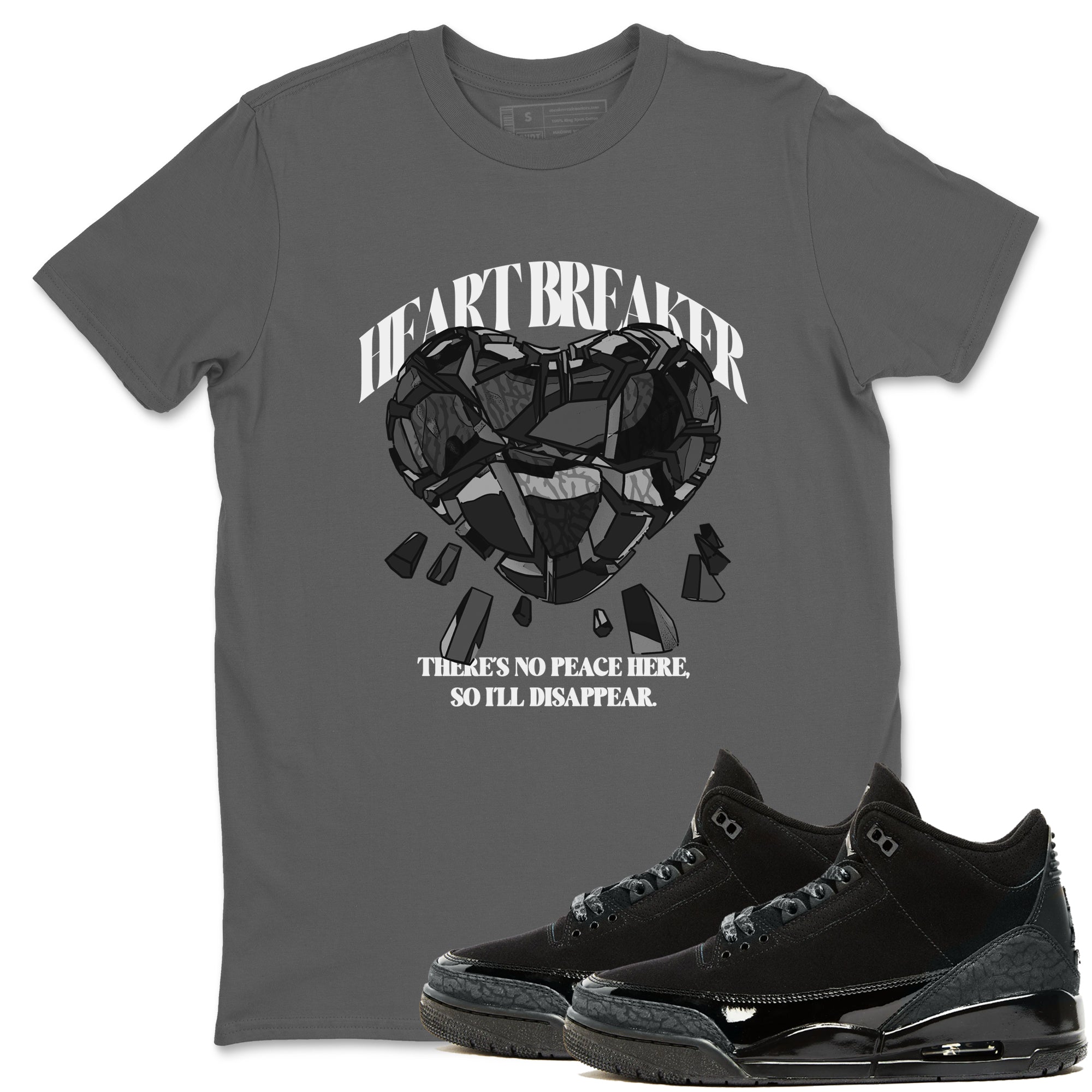 Heart Breaker snkmatch Tees - Air Jordan 3 Black Cat