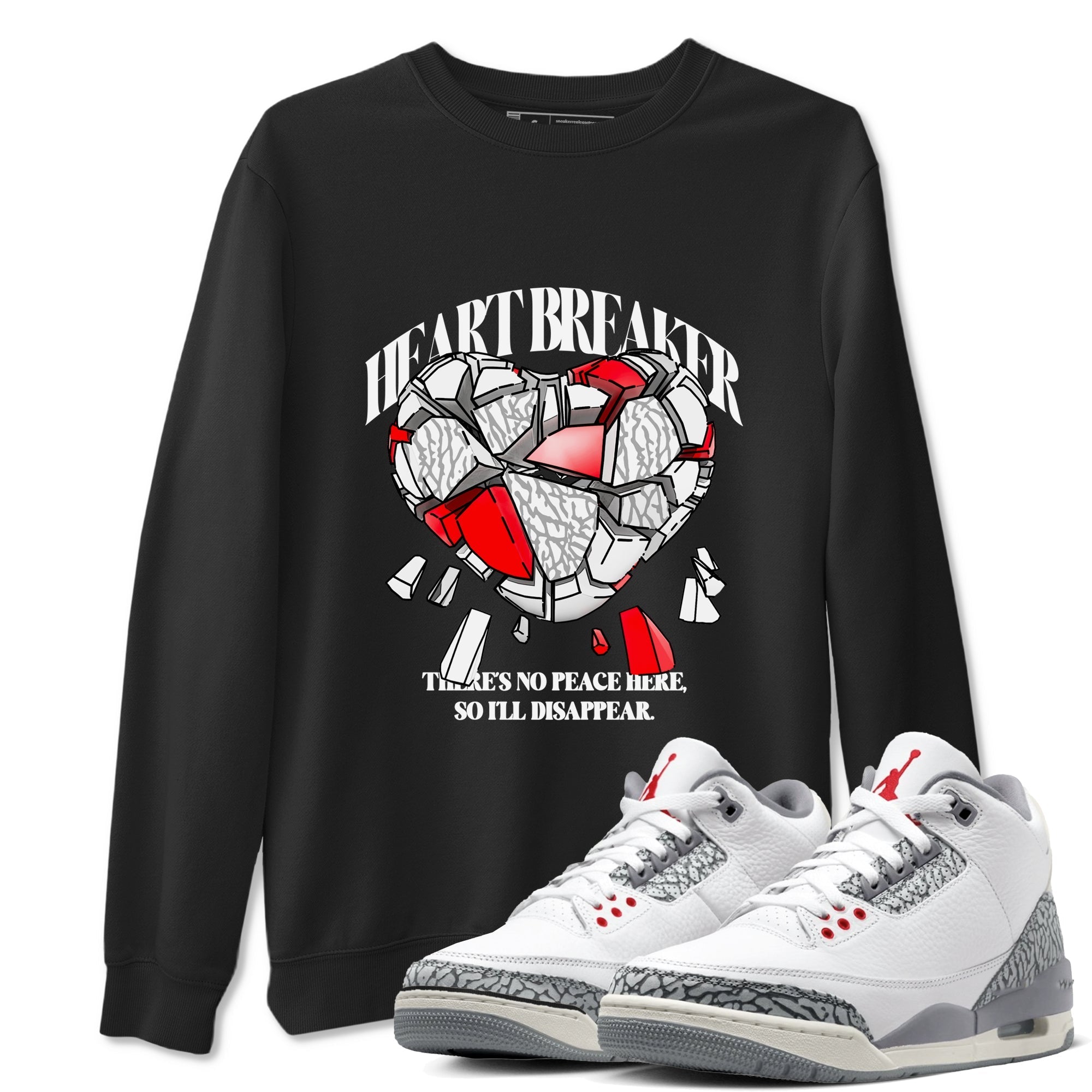 Heart Breaker snkmatch Tees - Air Jordan 3 Cement Grey