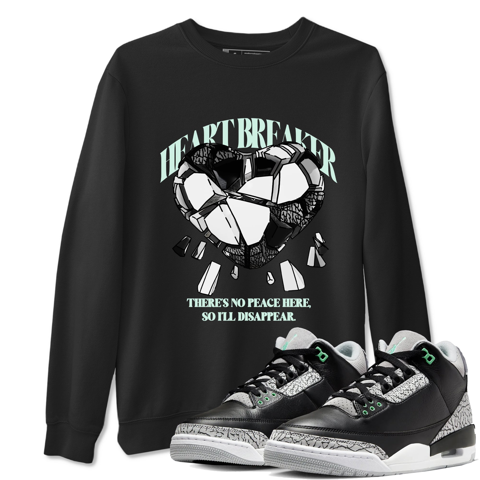 Heart Breaker snkmatch Tees - Air Jordan 3 Green Glow