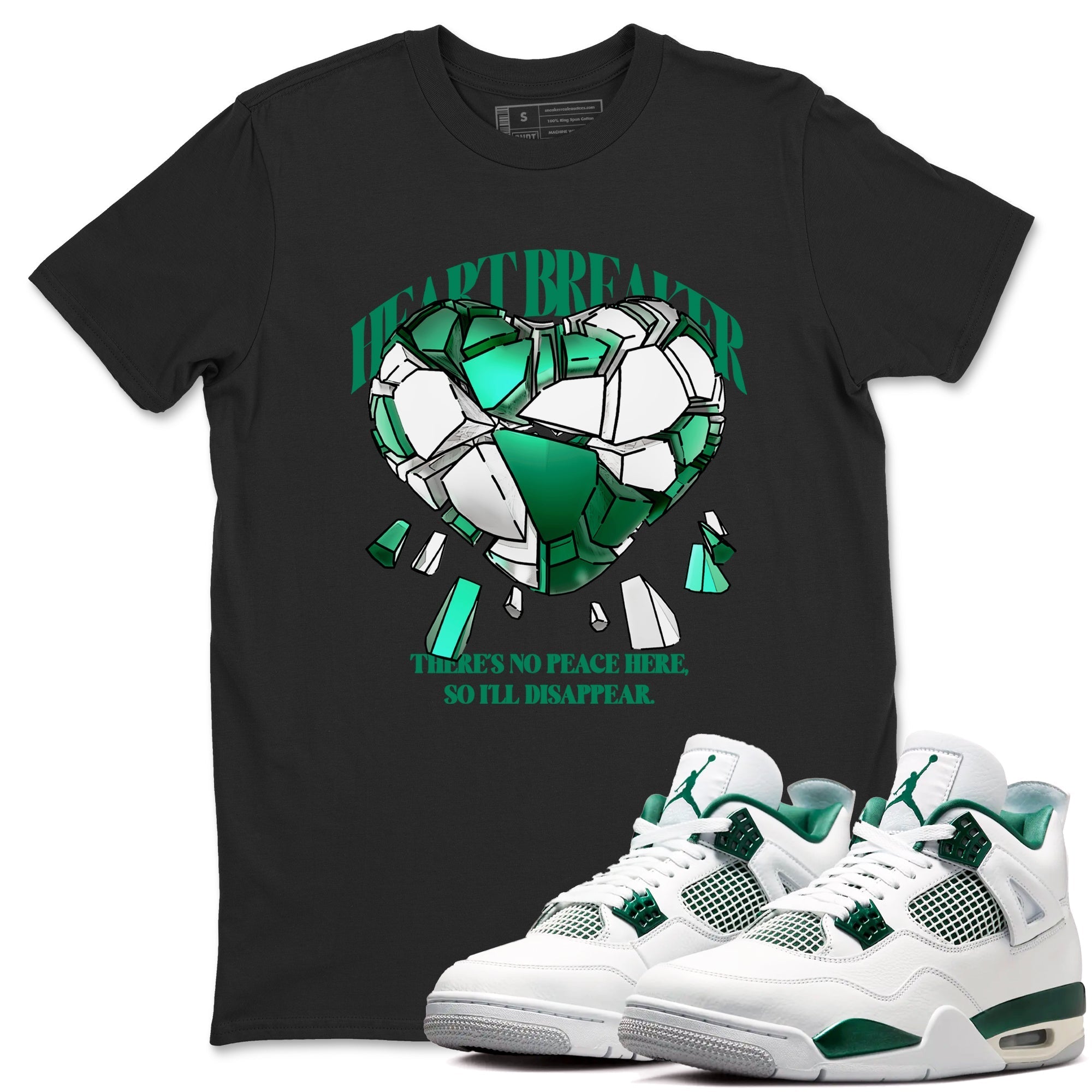 Heart Breaker snkmatch Tees - Air Jordan 4 Oxidized Green