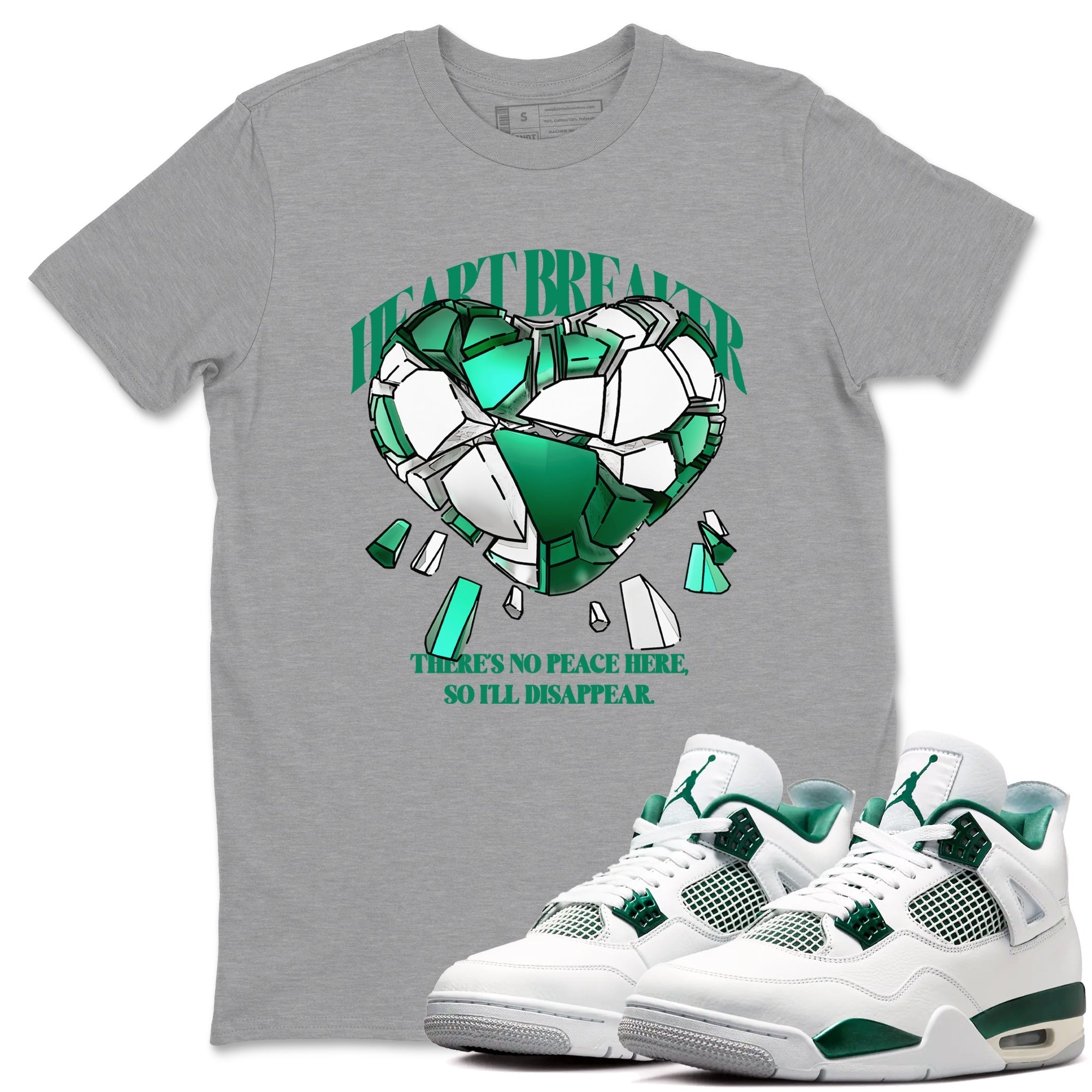 Heart Breaker snkmatch Tees - Air Jordan 4 Oxidized Green
