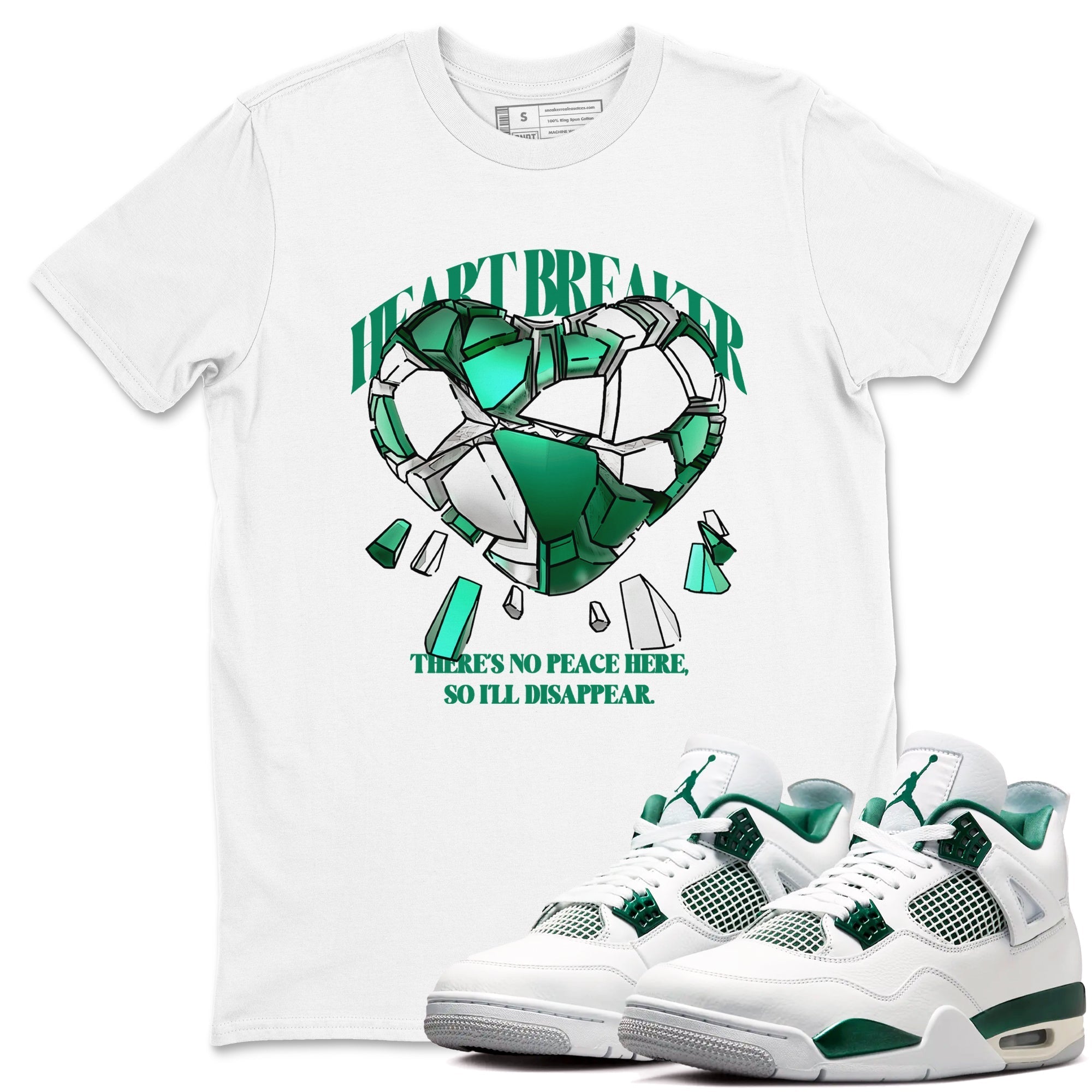 Heart Breaker snkmatch Tees - Air Jordan 4 Oxidized Green