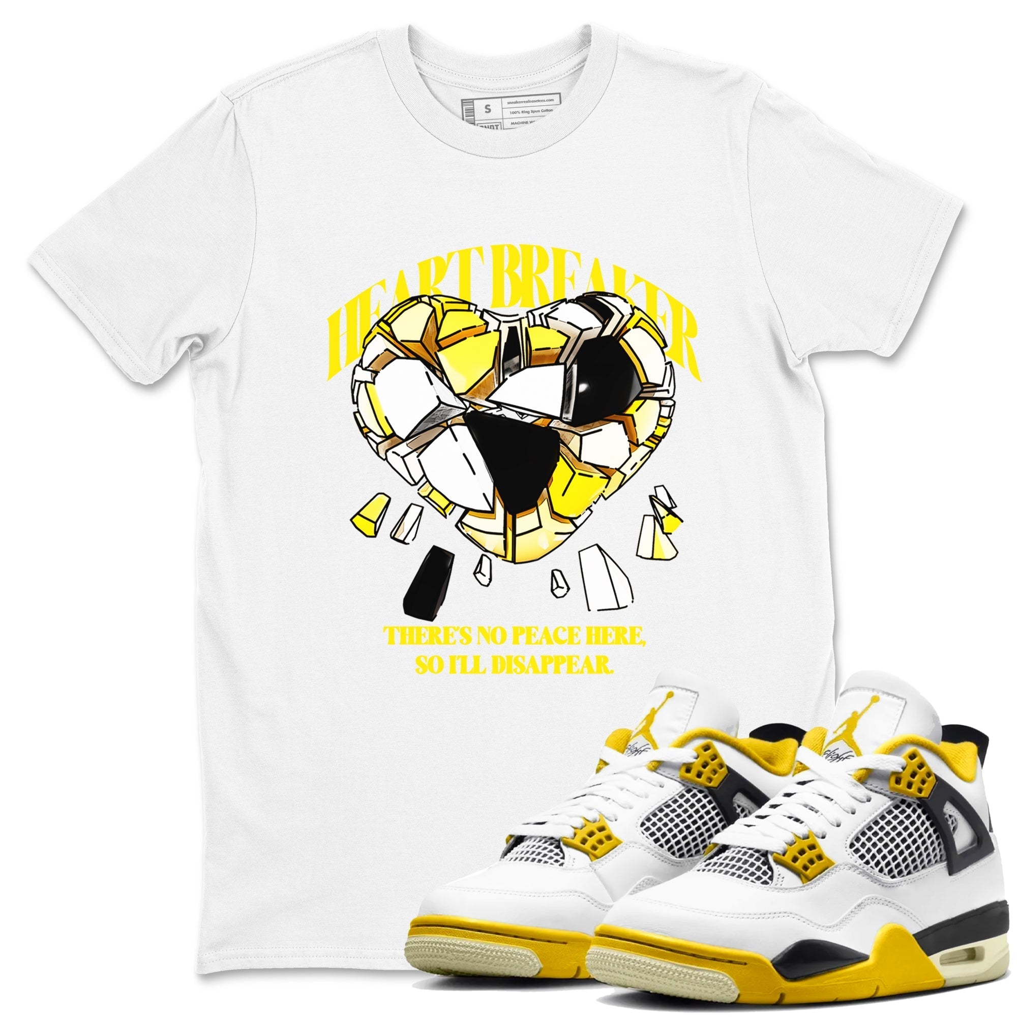 Heart Breaker snkmatch Tees - Air Jordan 4 Vivid Sulfur