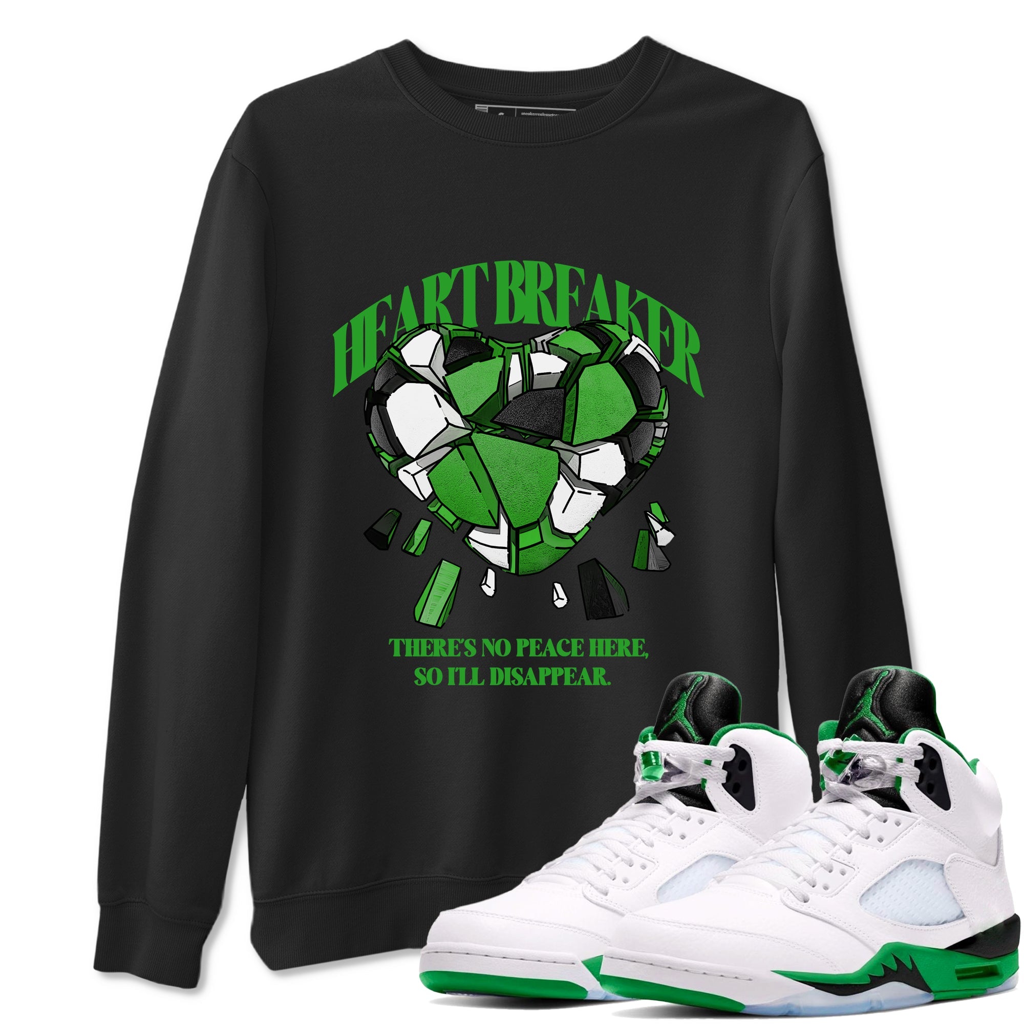 Heart Breaker snkmatch Tees - Air Jordan 5 Lucky Green