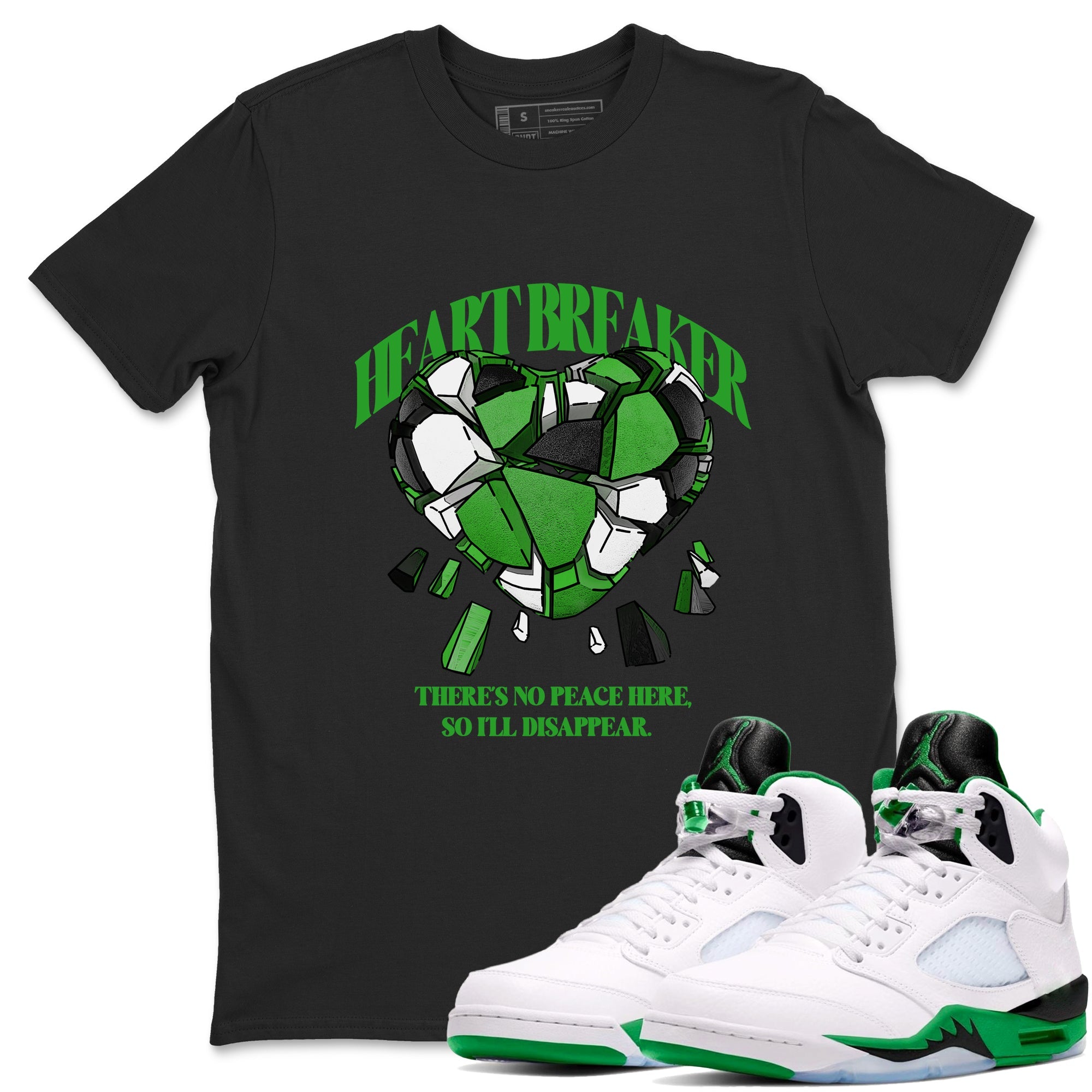 Heart Breaker snkmatch Tees - Air Jordan 5 Lucky Green