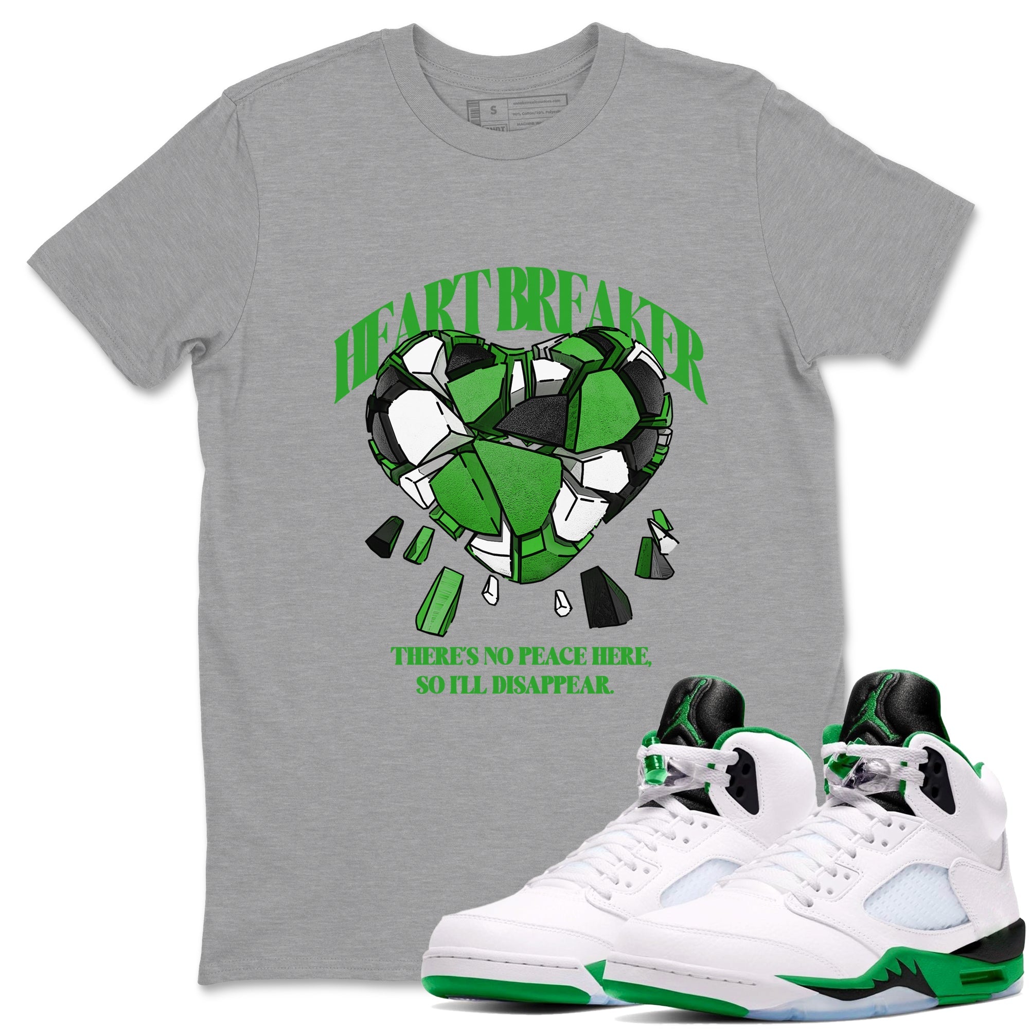 Heart Breaker snkmatch Tees - Air Jordan 5 Lucky Green