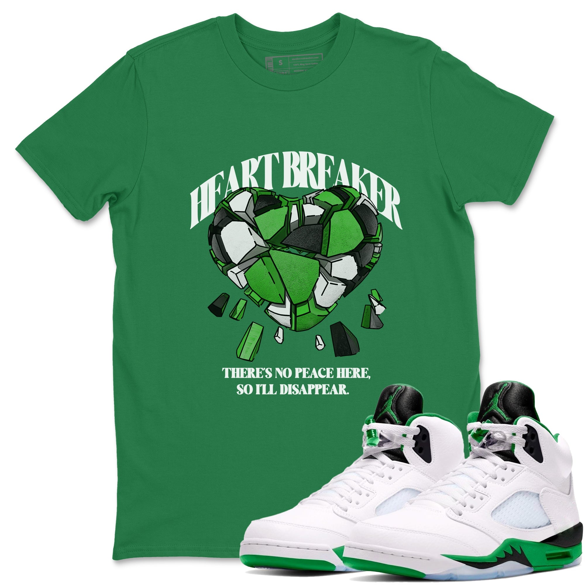 Heart Breaker snkmatch Tees - Air Jordan 5 Lucky Green