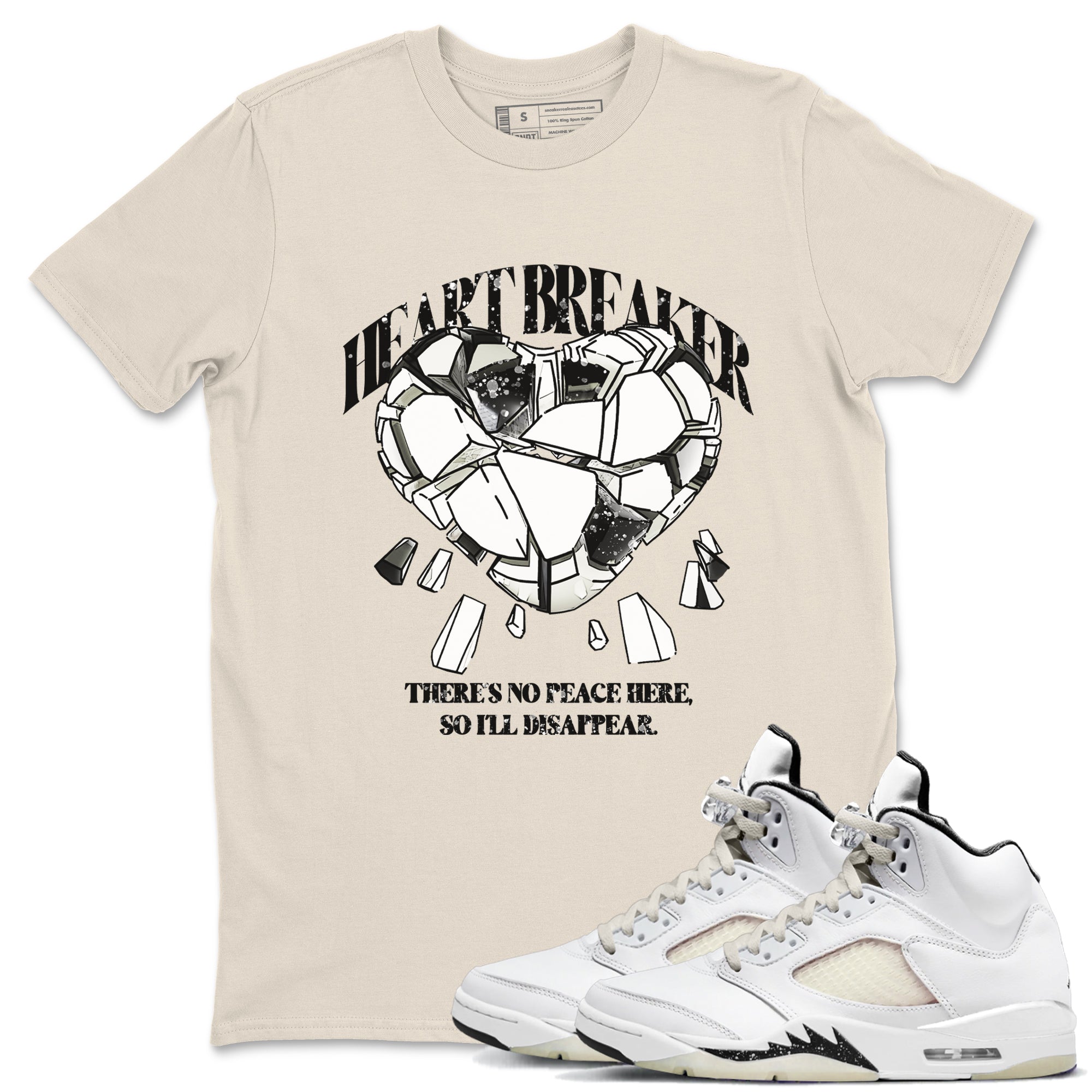 Heart Breaker snkmatch Tees - Air Jordan 5 Sail