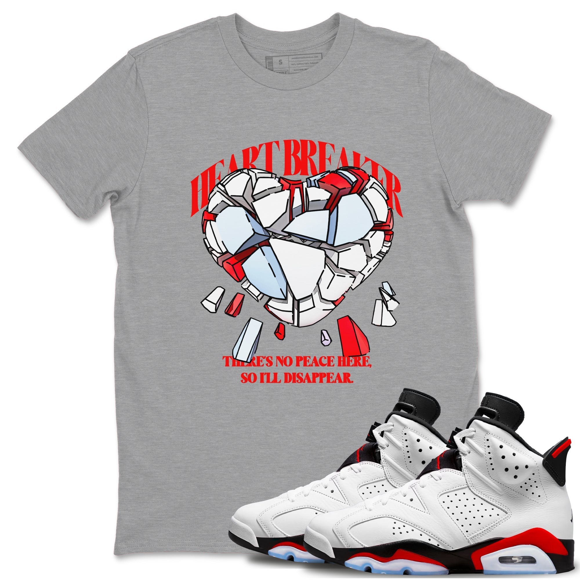 Heart Breaker snkmatch Tees - Air Jordan 6 Fire Red