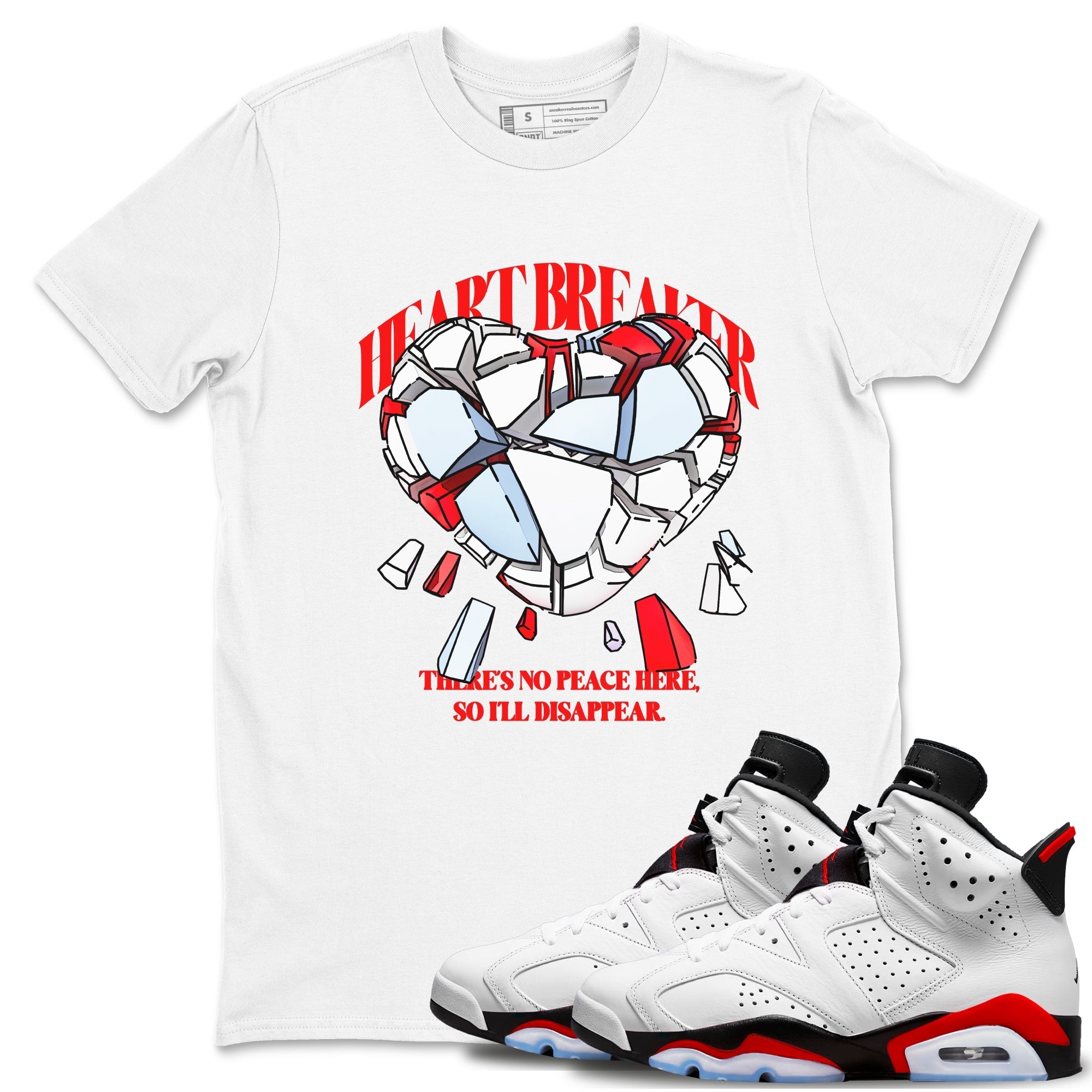 Heart Breaker snkmatch Tees - Air Jordan 6 Fire Red