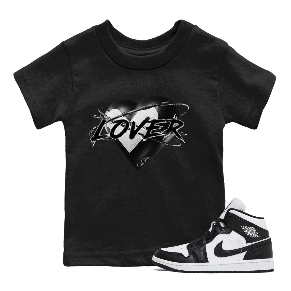 Heart Lover Kids Tops - Air Jordan 1 Homage