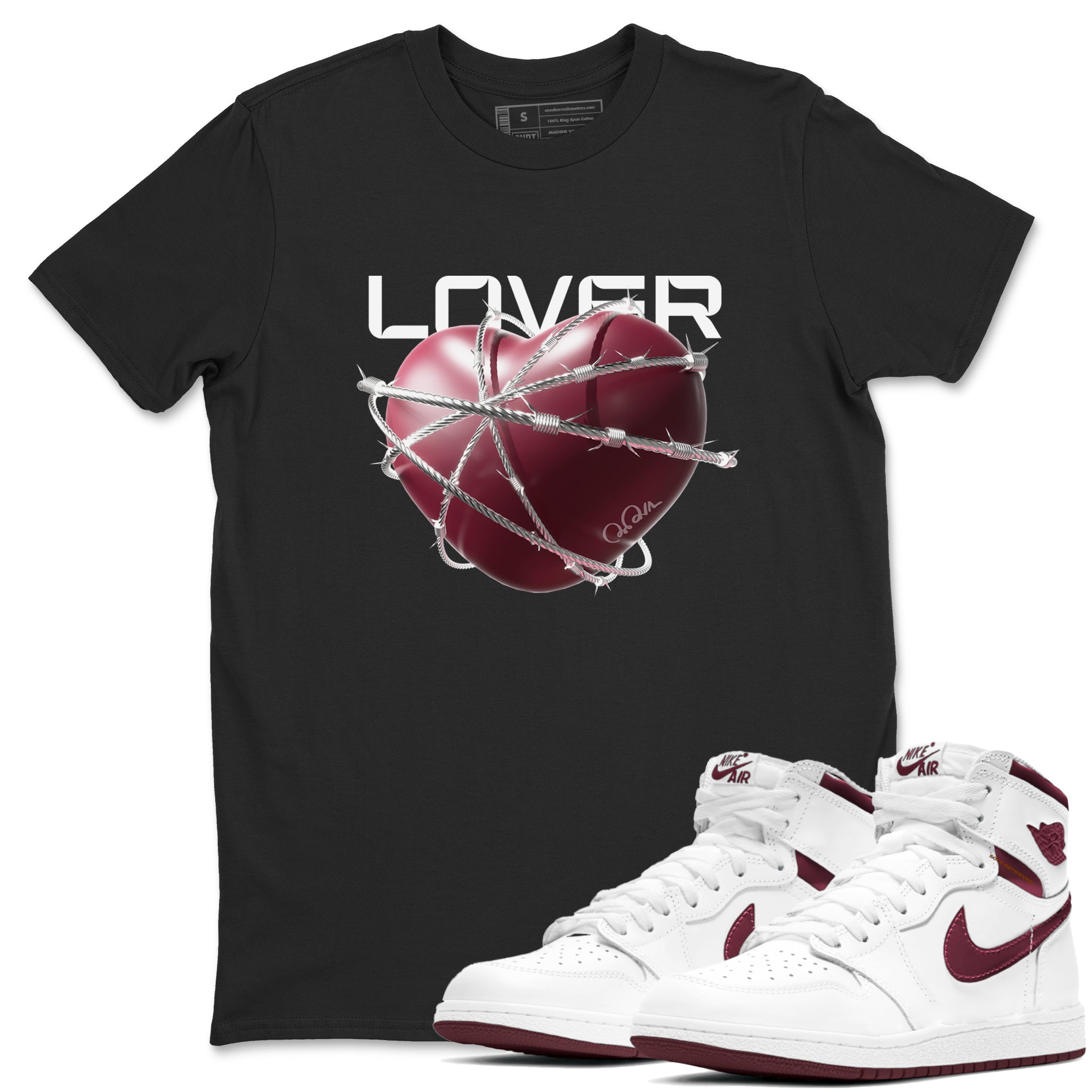 Heart Lover snkmatch Tee - Air Jordan 1 Metallic Burgundy