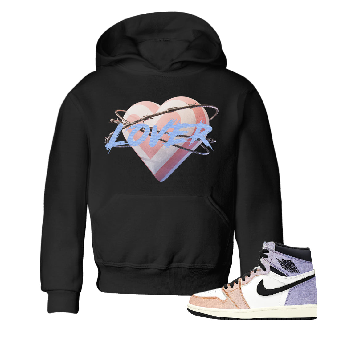Heart Lover Kids Tops - Air Jordan 1 Skyline