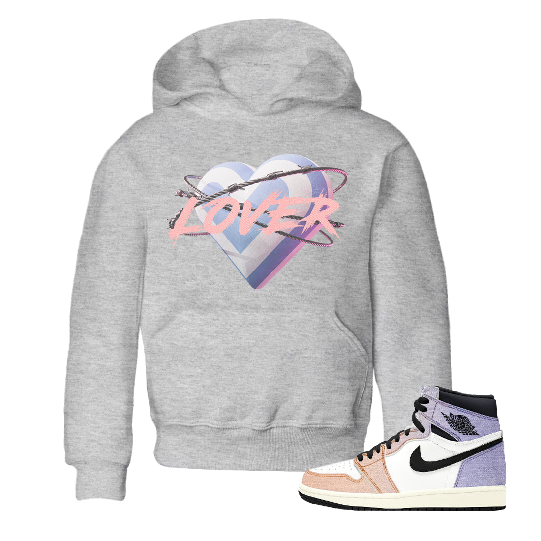 Heart Lover Kids Tops - Air Jordan 1 Skyline