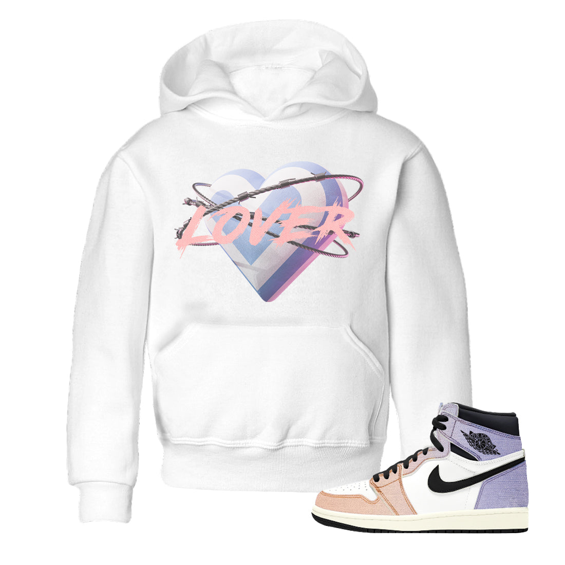 Heart Lover Kids Tops - Air Jordan 1 Skyline
