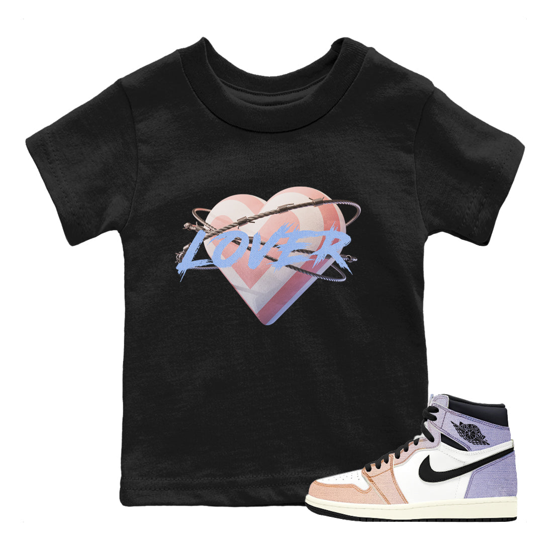 Heart Lover Kids Tops - Air Jordan 1 Skyline