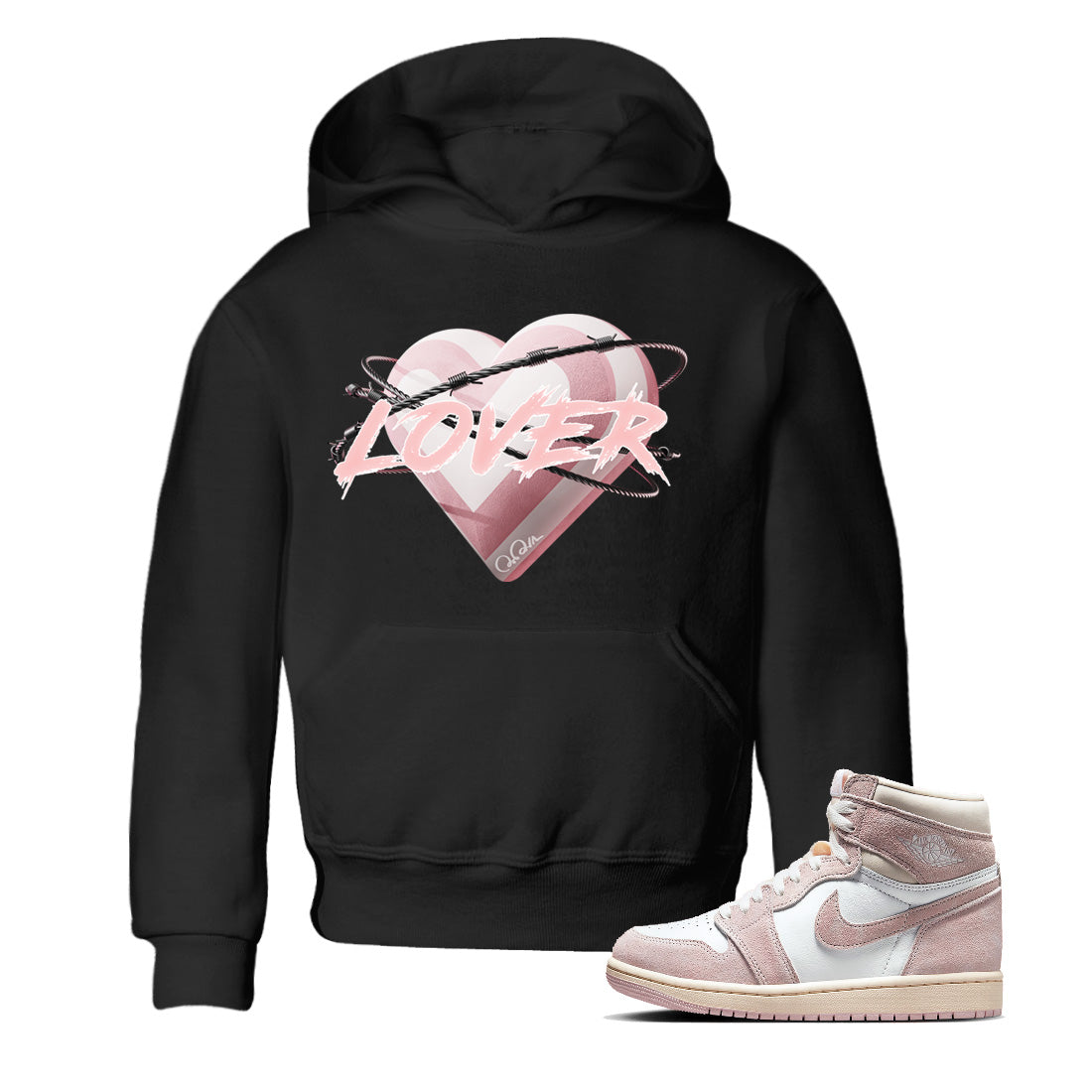 Heart Lover Kids Tops - Air Jordan 1 Washed Pink