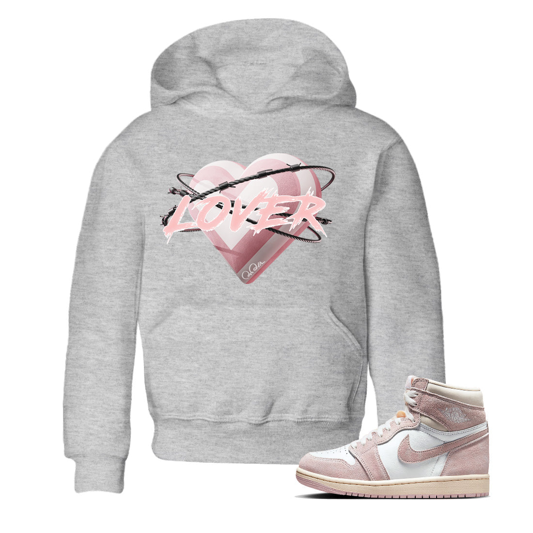 Heart Lover Kids Tops - Air Jordan 1 Washed Pink