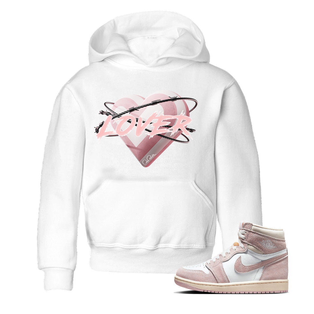 Heart Lover Kids Tops - Air Jordan 1 Washed Pink