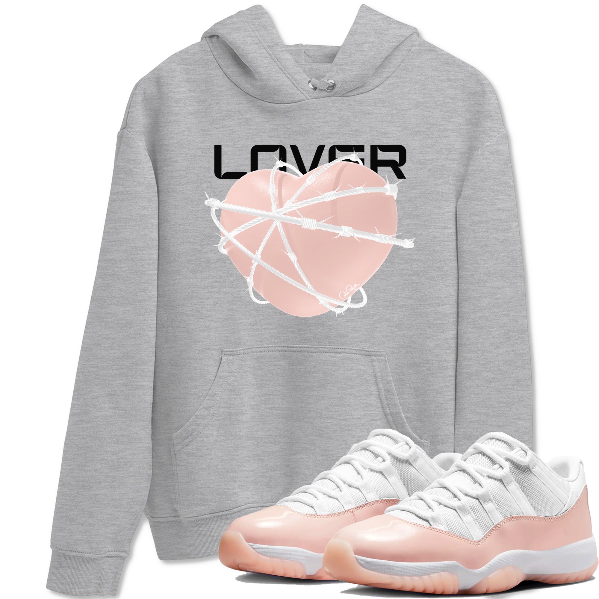 Heart Lover snkmatch Tees - Air Jordan 11 Legend Pink