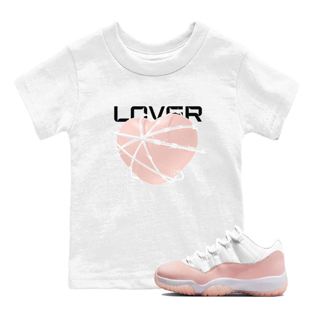 Heart Lover snkmatch Tees Kids - Air Jordan 11 Legend Pink