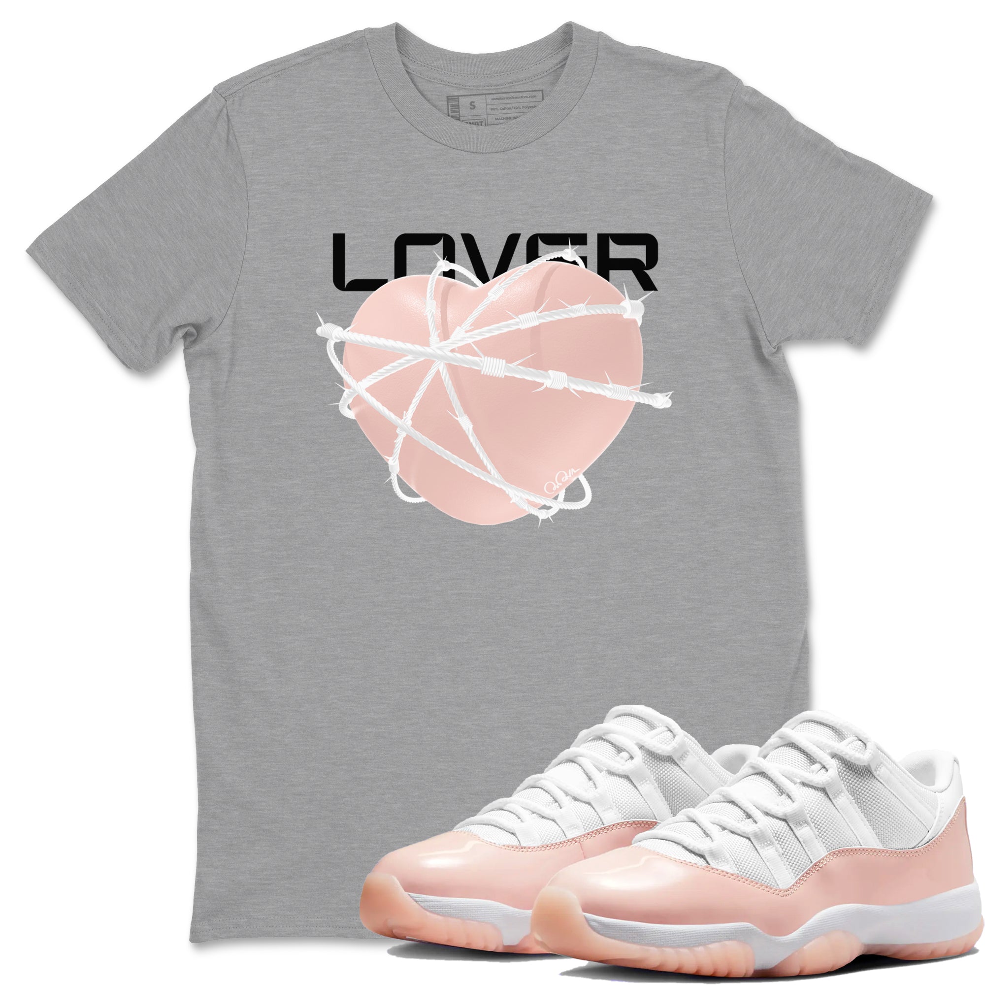 Heart Lover snkmatch Tees - Air Jordan 11 Legend Pink