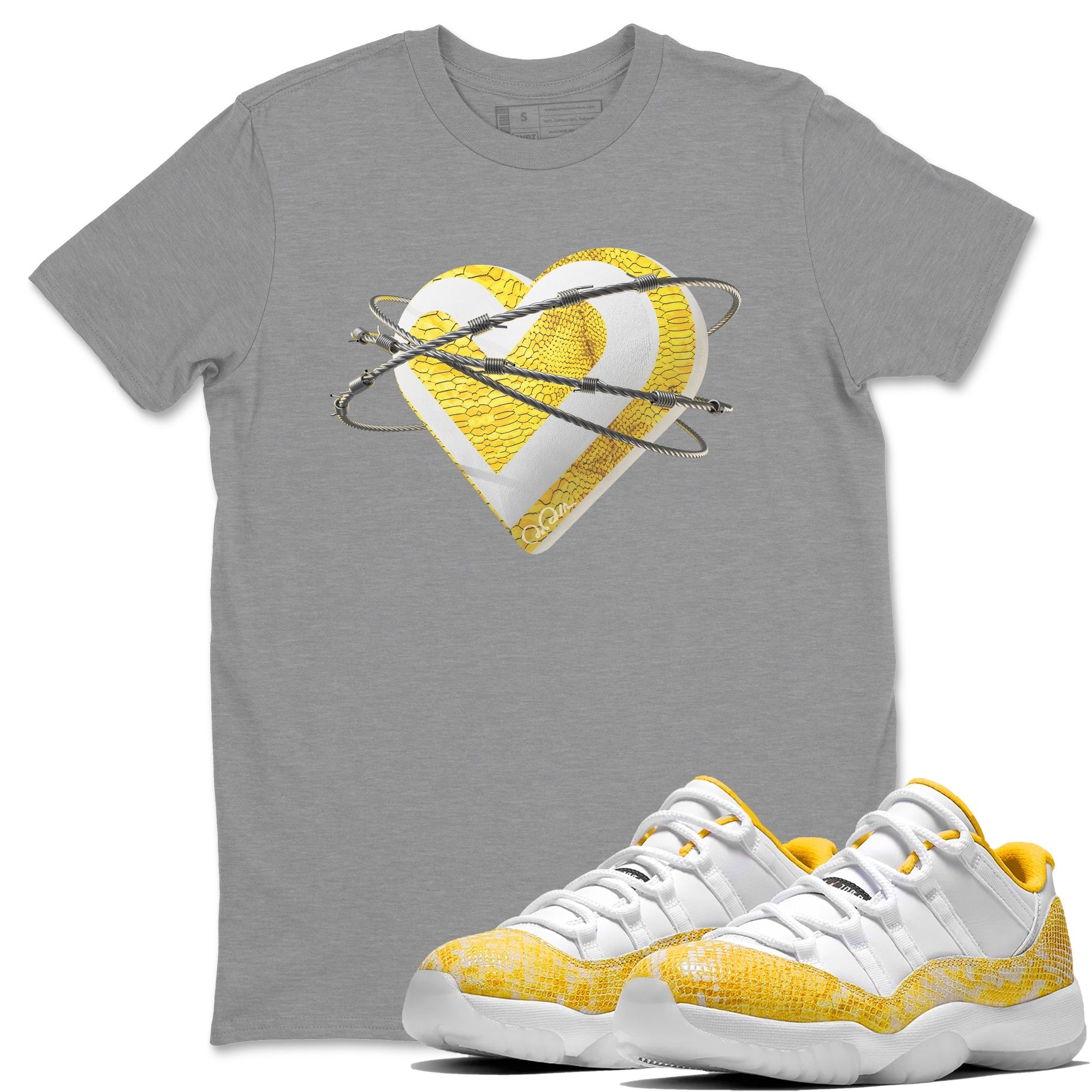 Heart Lover Unisex Tops - Air Jordan 11 Yellow Python