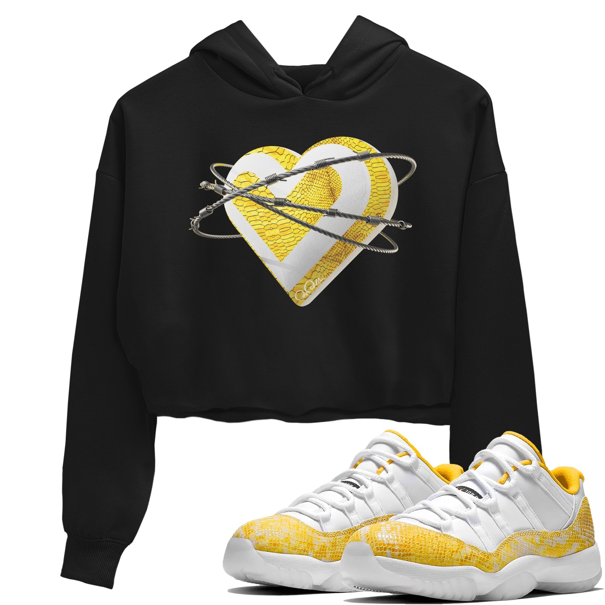 Heart Lover Women's Tops - Air Jordan 11 Yellow Python