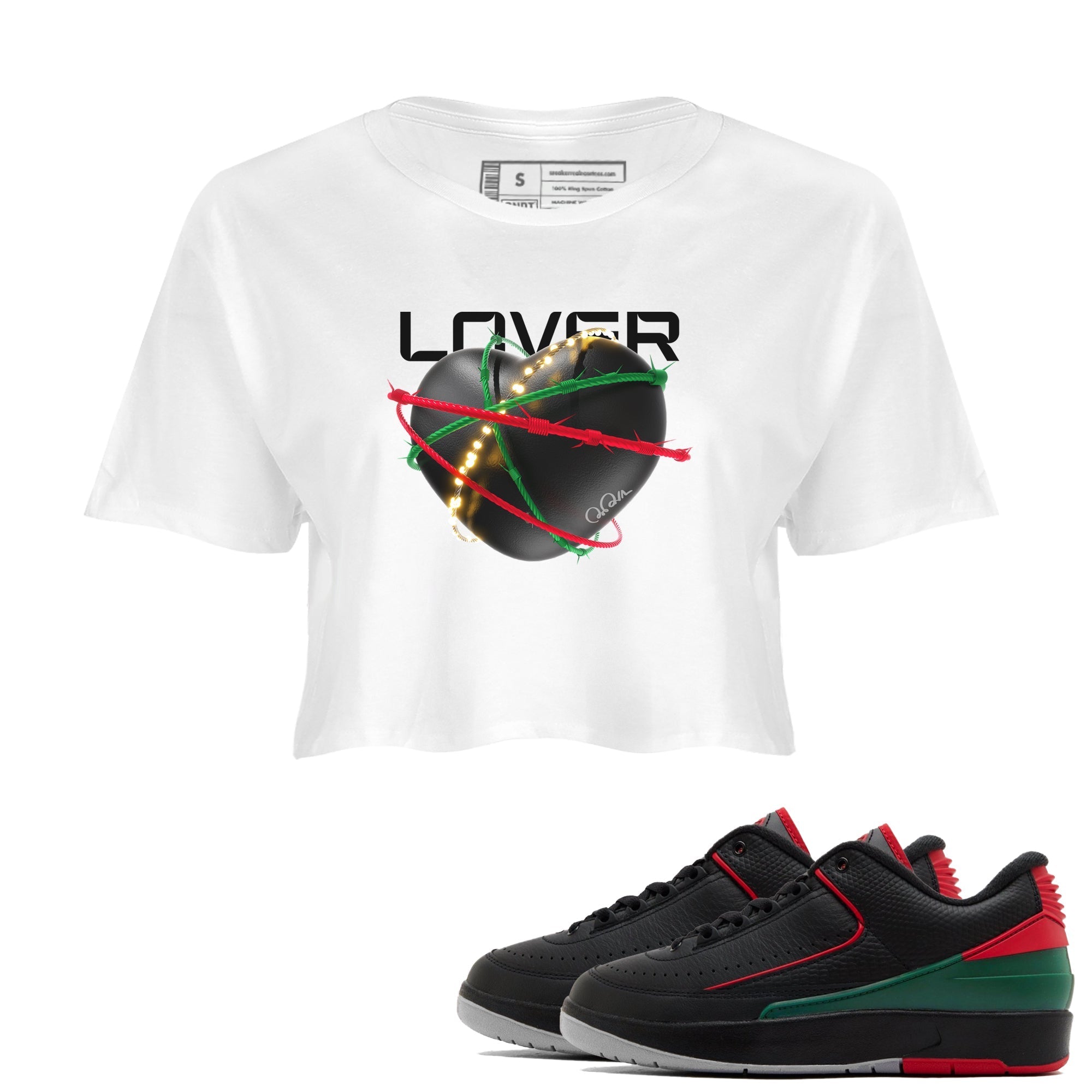 Heart Lover snkmatch Women's Top - Air Jordan 2 Christmas