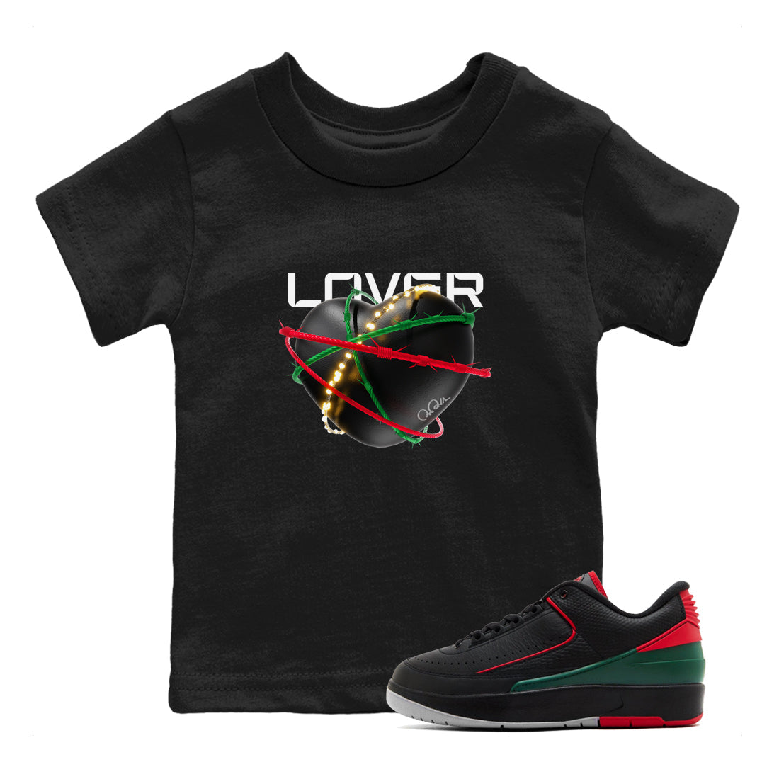 Heart Lover snkmatch Tee Kids - Air Jordan 2 Christmas