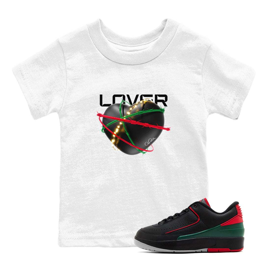 Heart Lover snkmatch Tee Kids - Air Jordan 2 Christmas