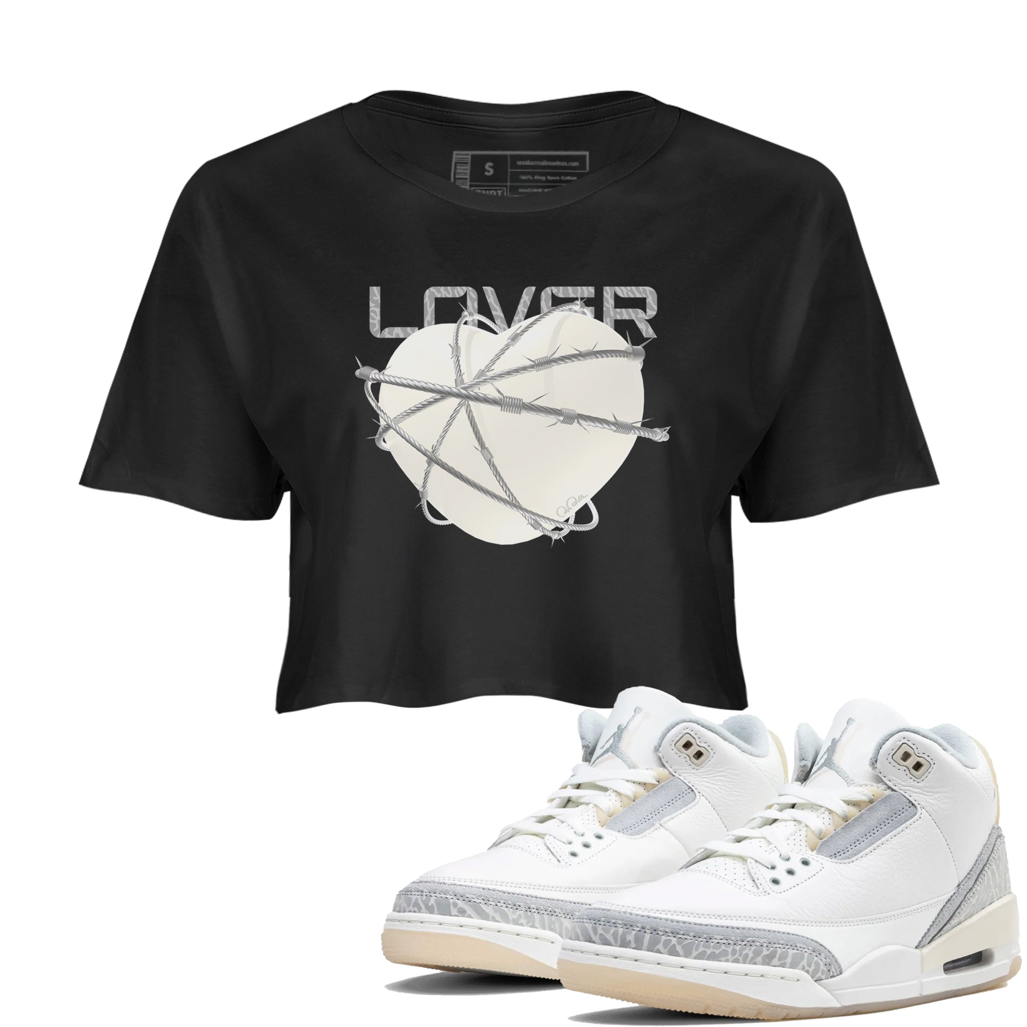 Heart Lover snkmatch Women's Top - Air Jordan 3 Ivory