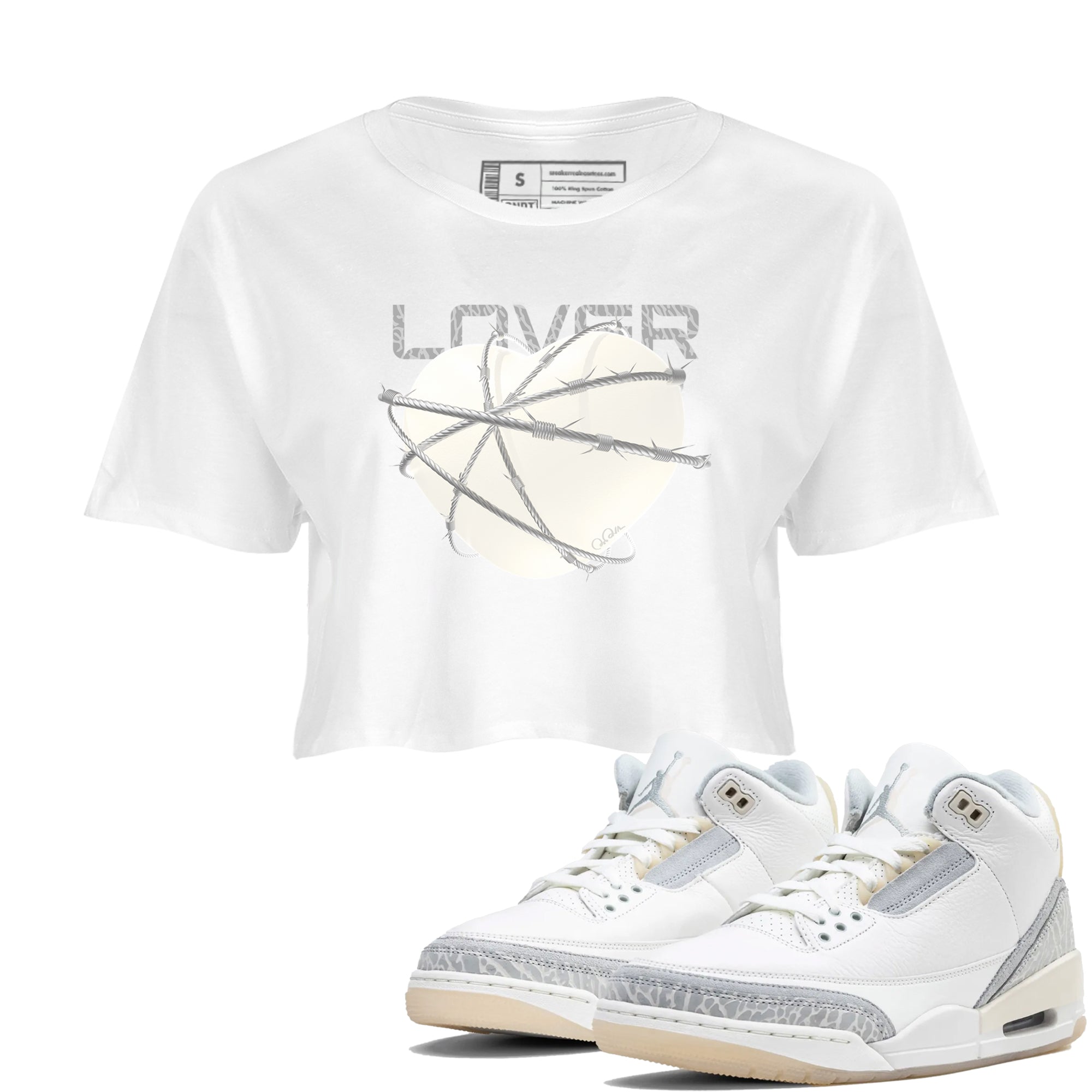 Heart Lover snkmatch Women's Top - Air Jordan 3 Ivory