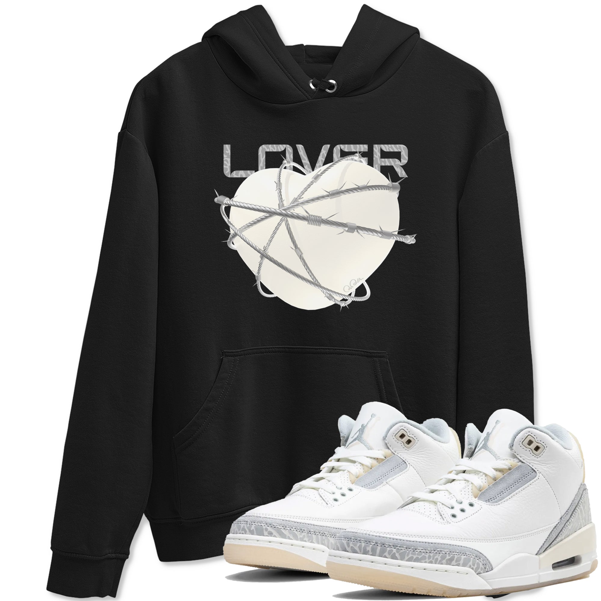 Heart Lover snkmatch Tees - Air Jordan 3 Ivory