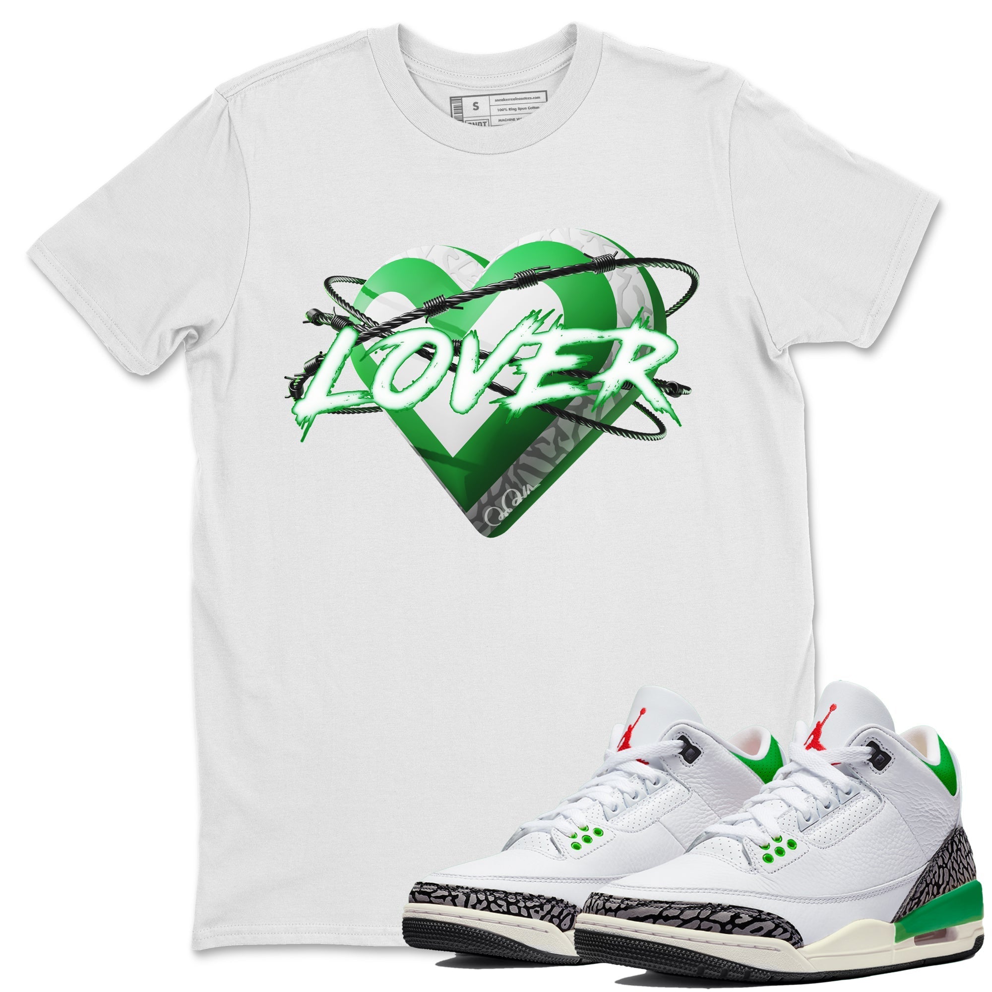 Heart Lover Unisex Tops - Air Jordan 3 Lucky Green