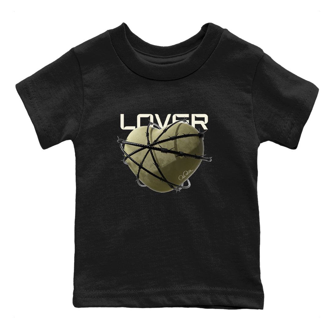 Heart Lover snkmatch Tee Kids - Air Jordan 4 Medium Olive