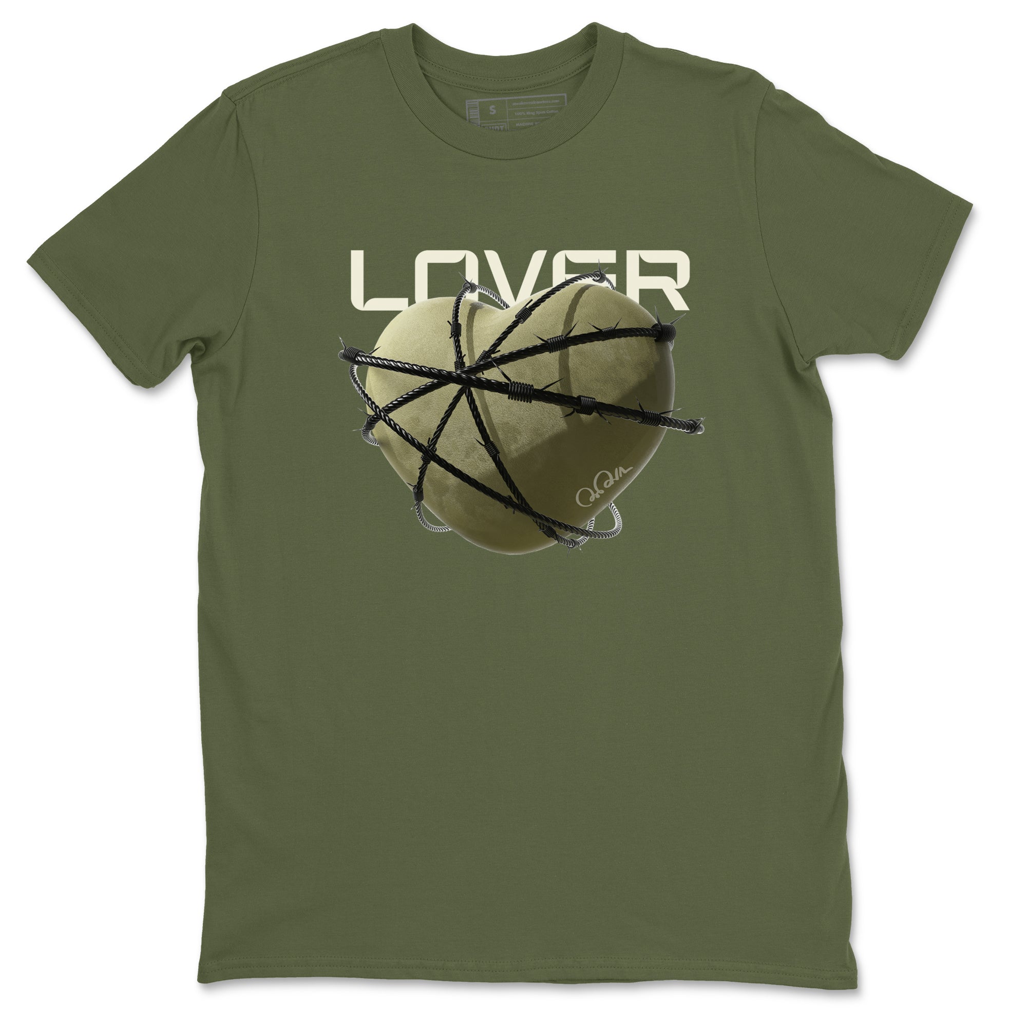 Heart Lover snkmatch Tee - Air Jordan 4 Medium Olive