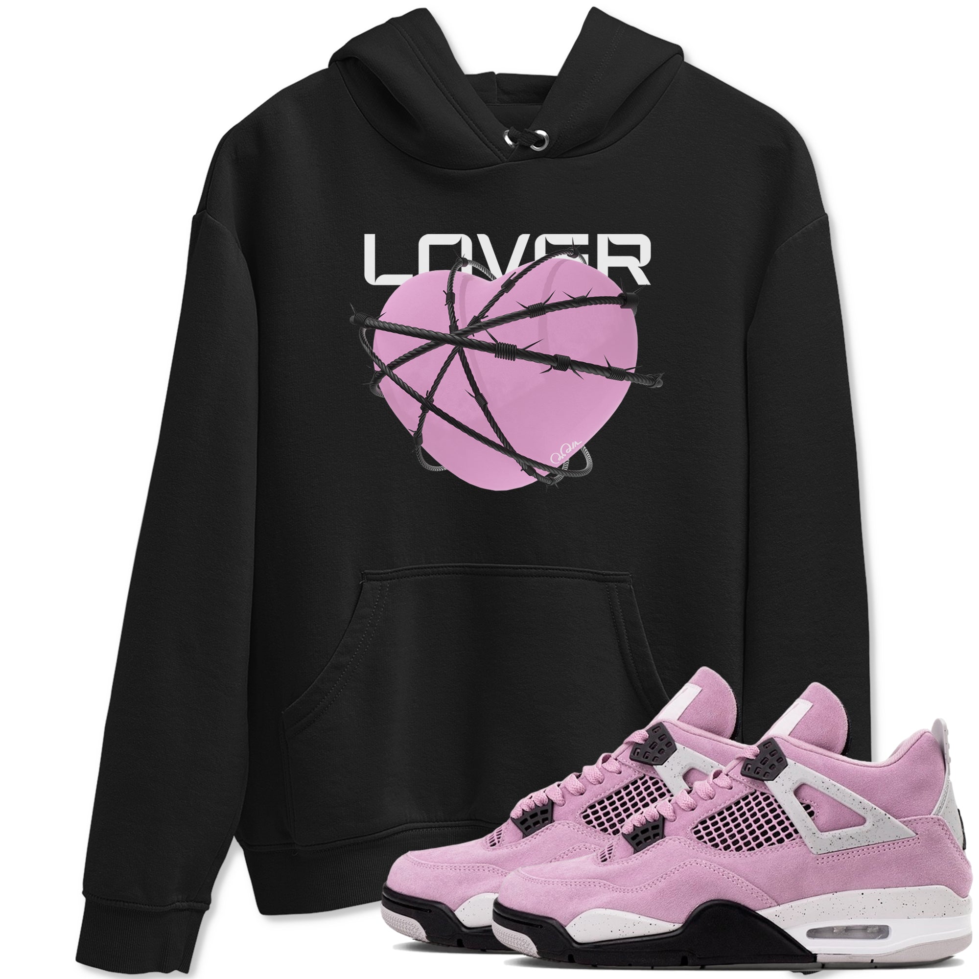 Heart Lover snkmatch Tees - Air Jordan 4 Orchid