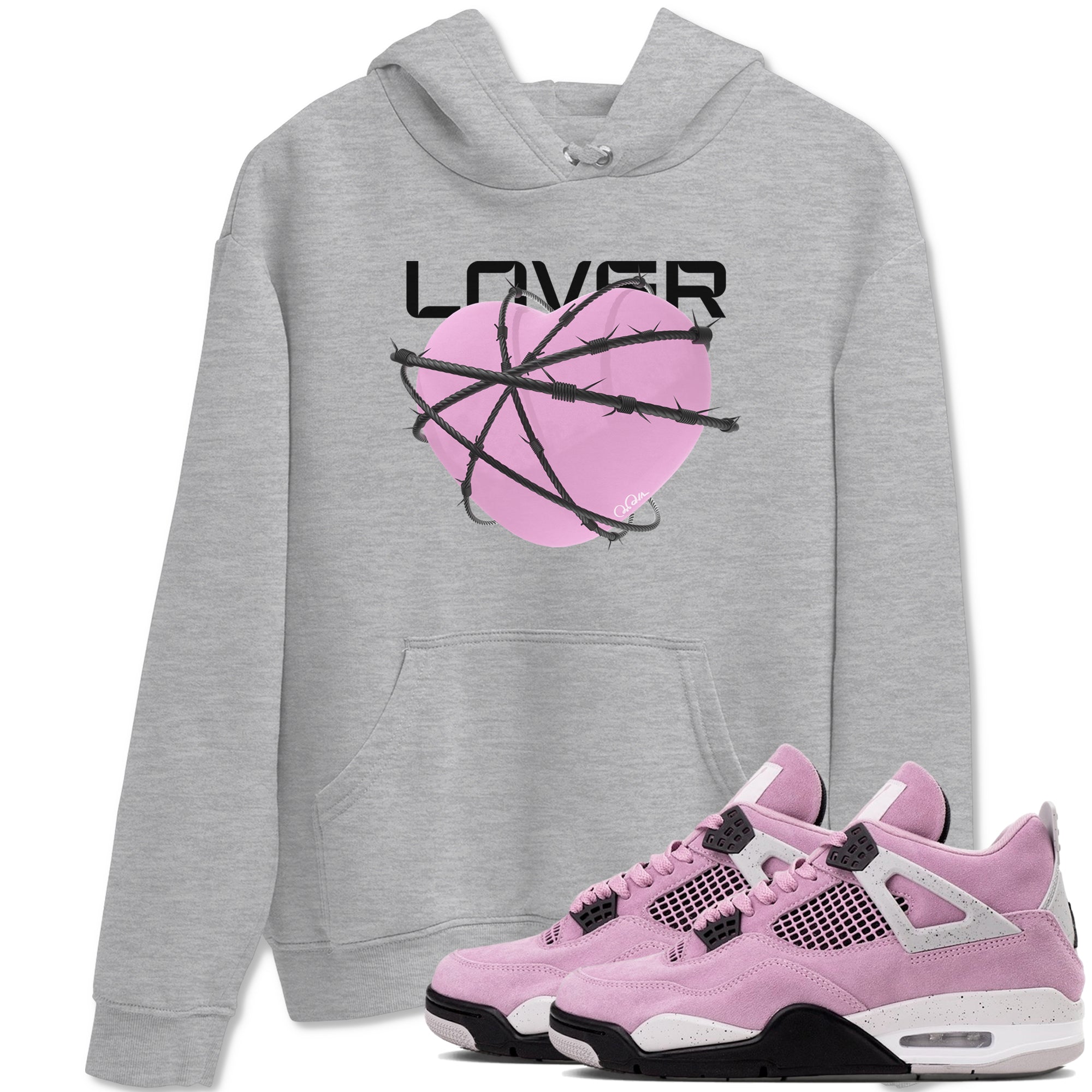 Heart Lover snkmatch Tees - Air Jordan 4 Orchid