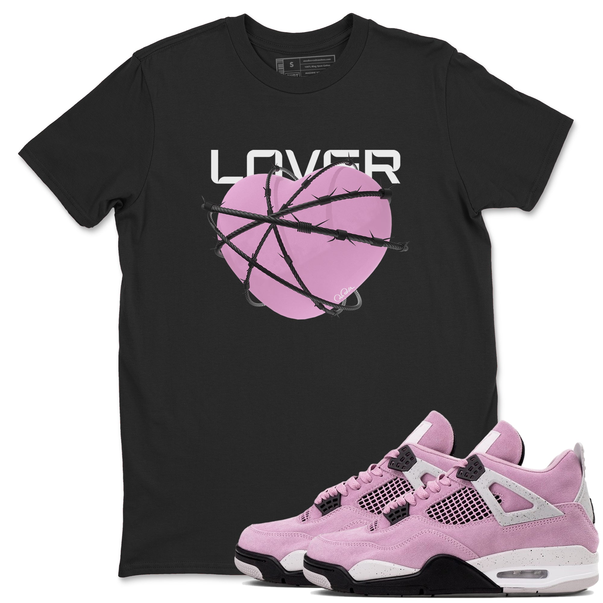 Heart Lover snkmatch Tees - Air Jordan 4 Orchid