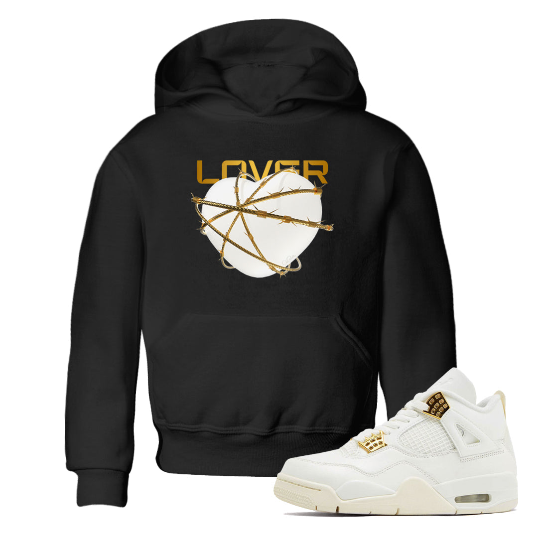 Heart Lover snkmatch Tees Kids - Air Jordan 4 Sail 2024