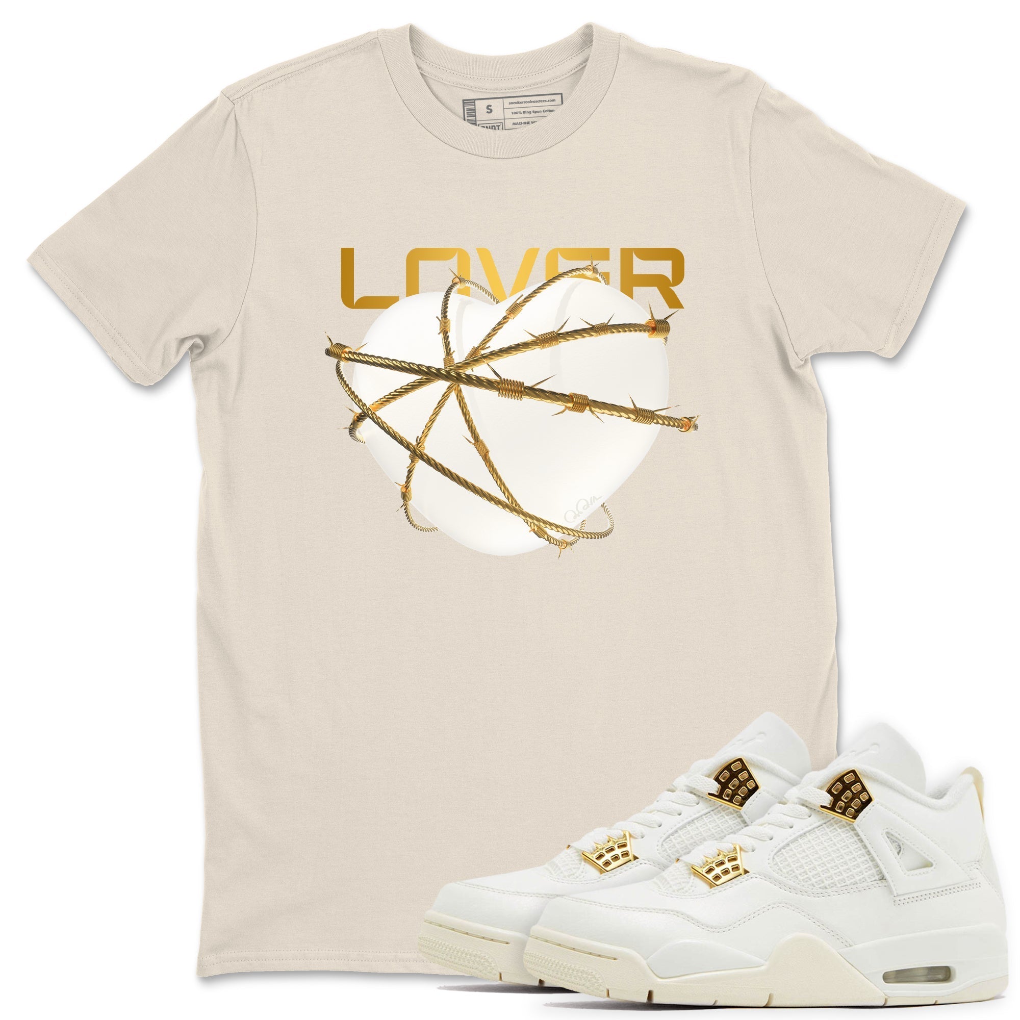 Heart Lover snkmatch Tees - Air Jordan 4 Sail 2024