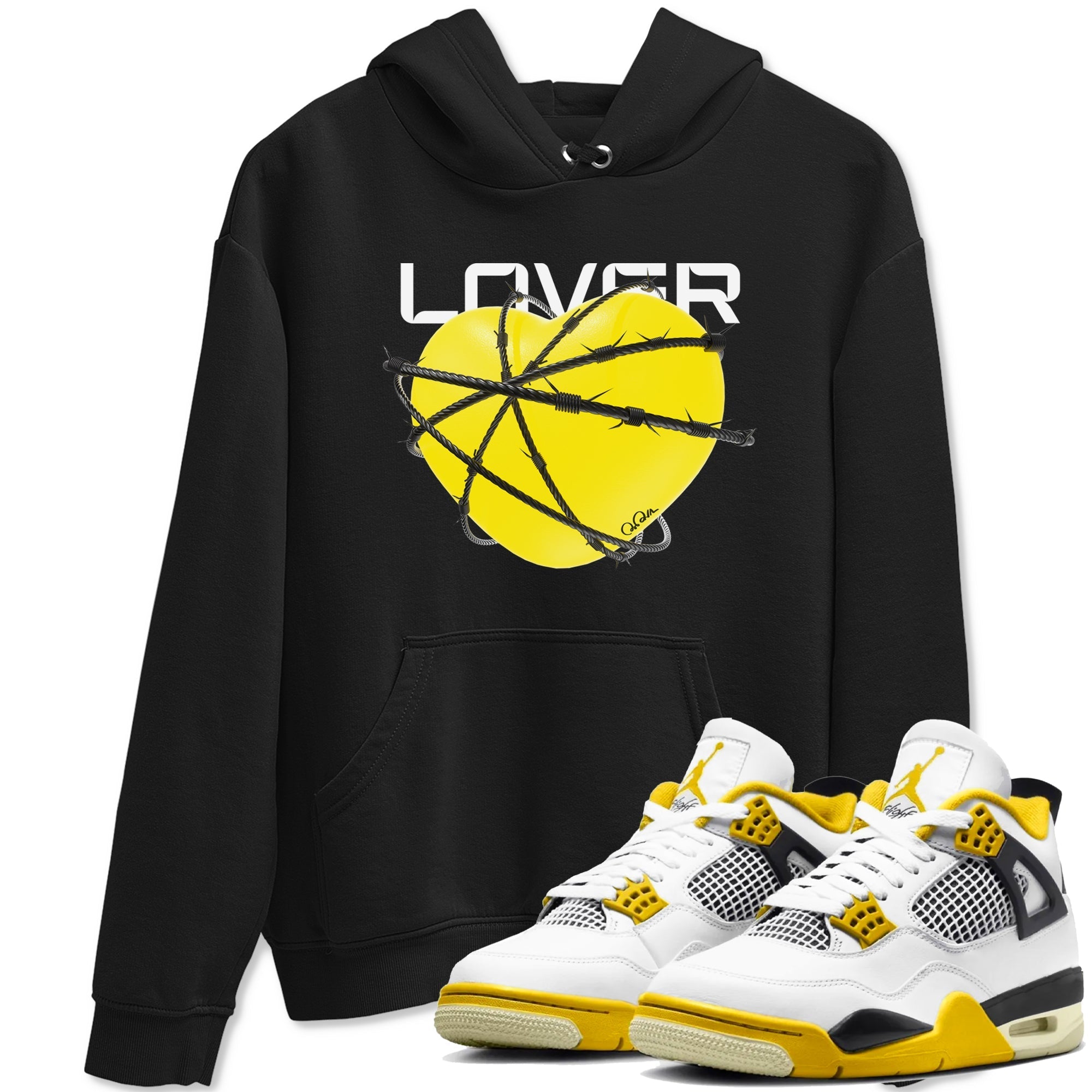 Heart Lover snkmatch Tees - Air Jordan 4 Vivid Sulfur